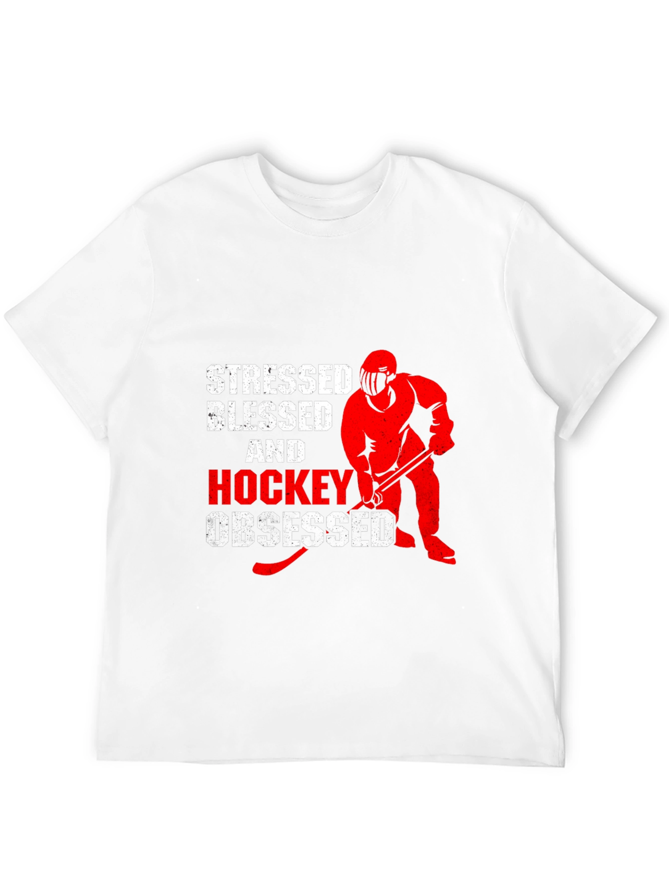 Stressed Blessed & Hockey Obsessed Black T-Shirt