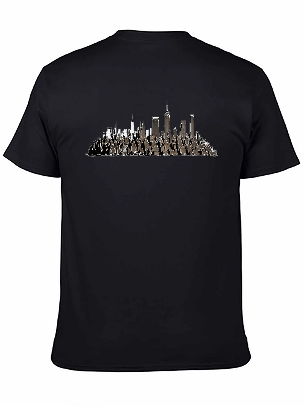 Cityscape Graphic Tee - Black Cotton Blend