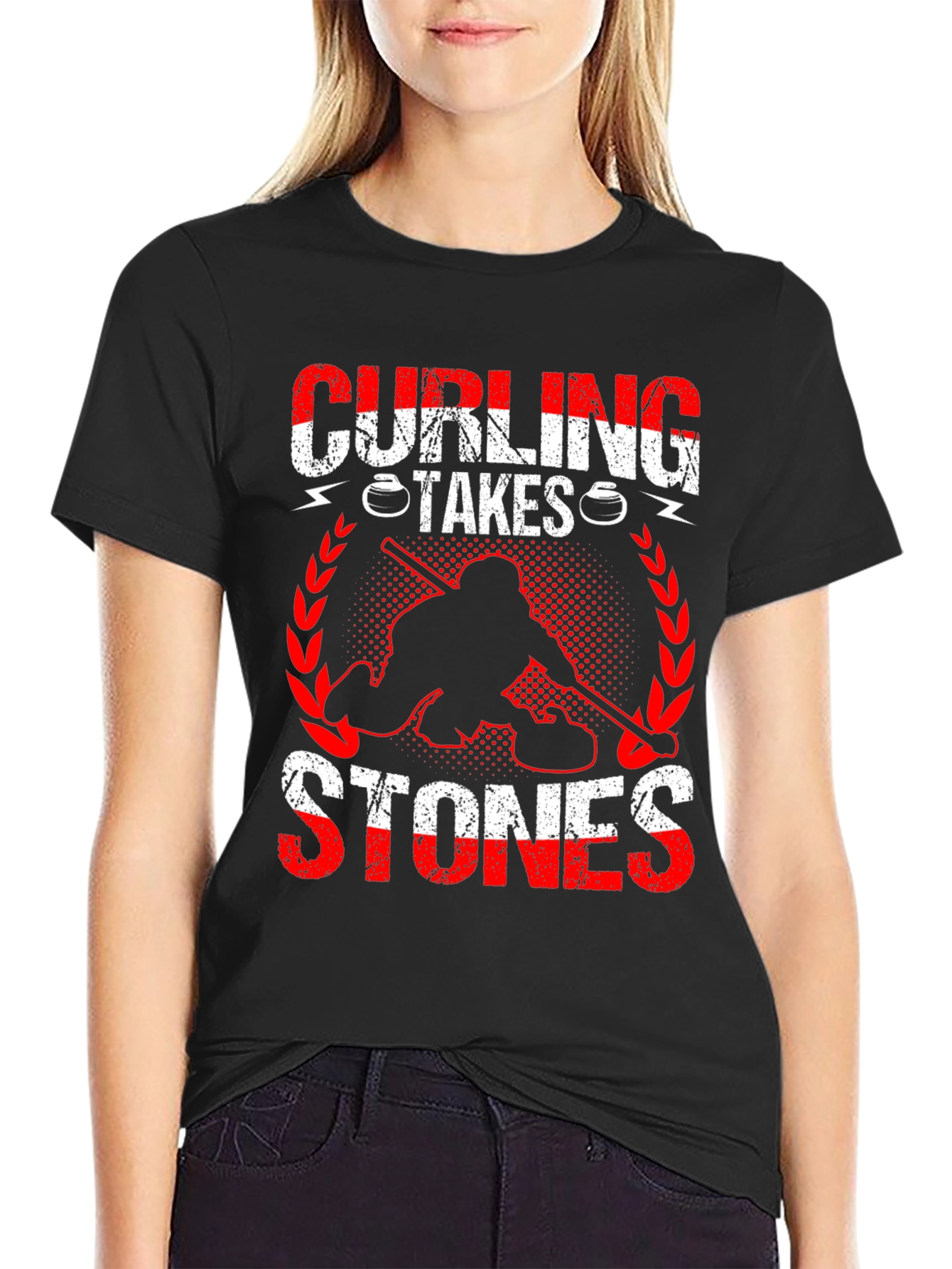 Curling Takes Stones Graphic Tee