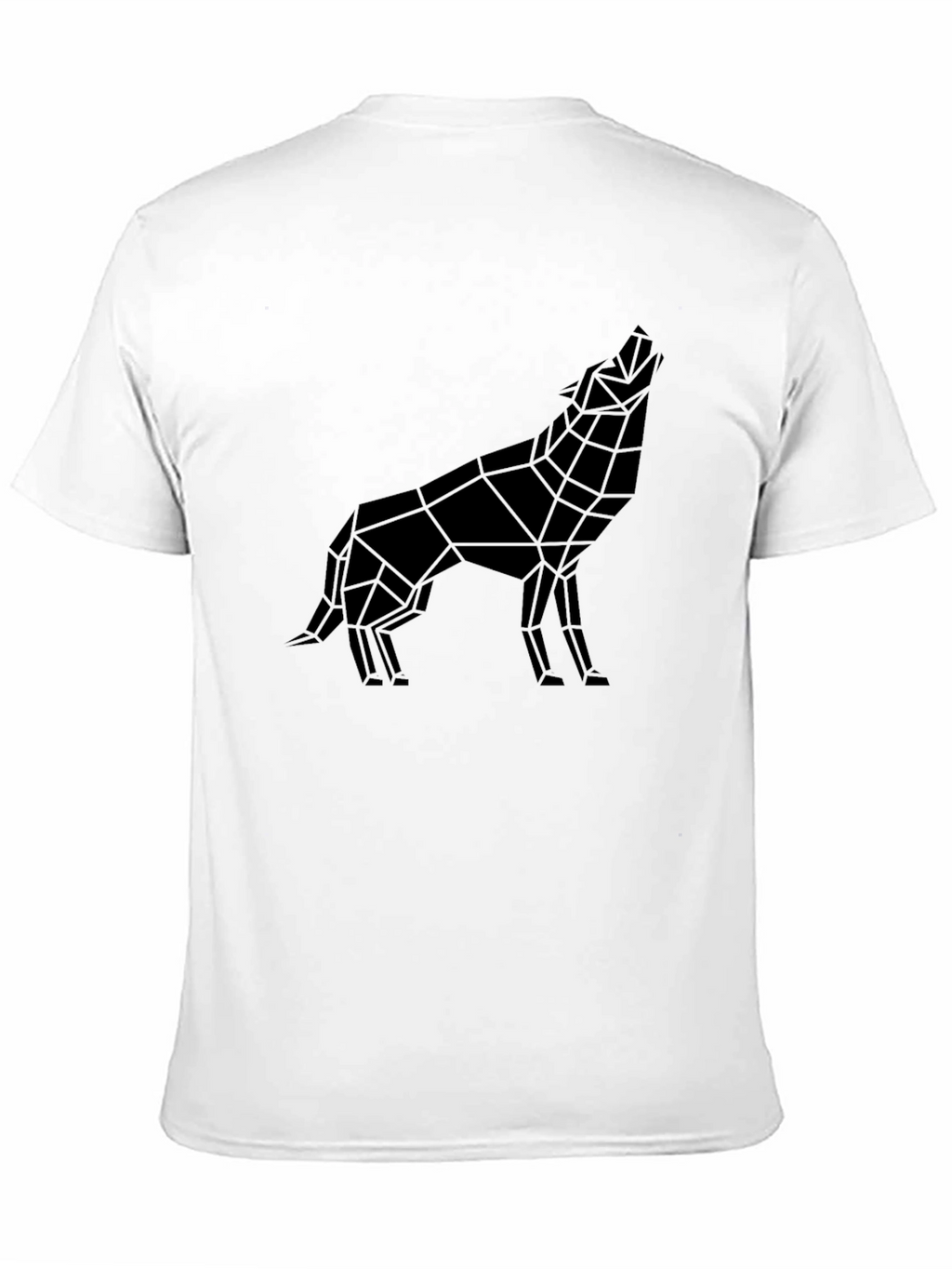 Geometric Wolf Graphic Tee - Modern Black T-Shirt