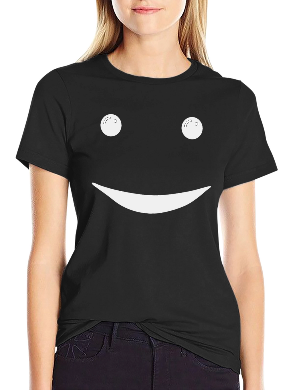Smiley Face Black T-Shirt - Classic Graphic Tee