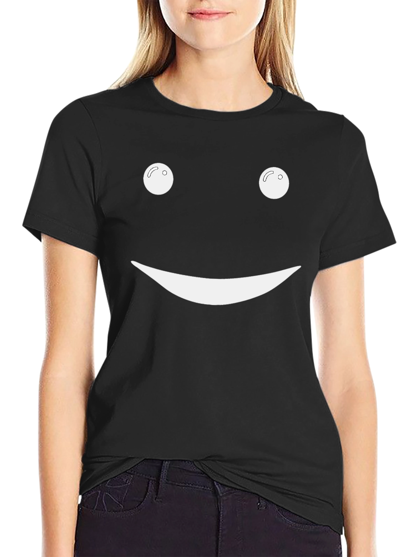 Smiley Face Black T-Shirt - Classic Graphic Tee