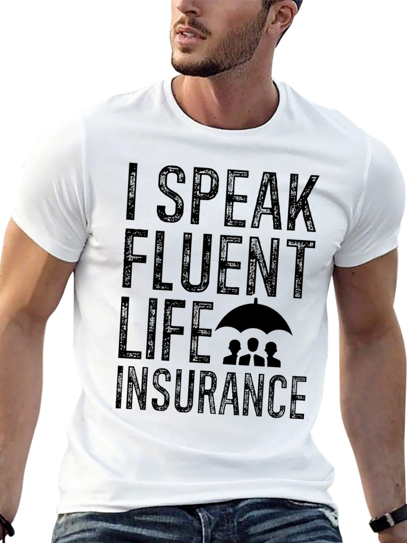 I Speak Fluent Life Insurance Black Graphic Tee