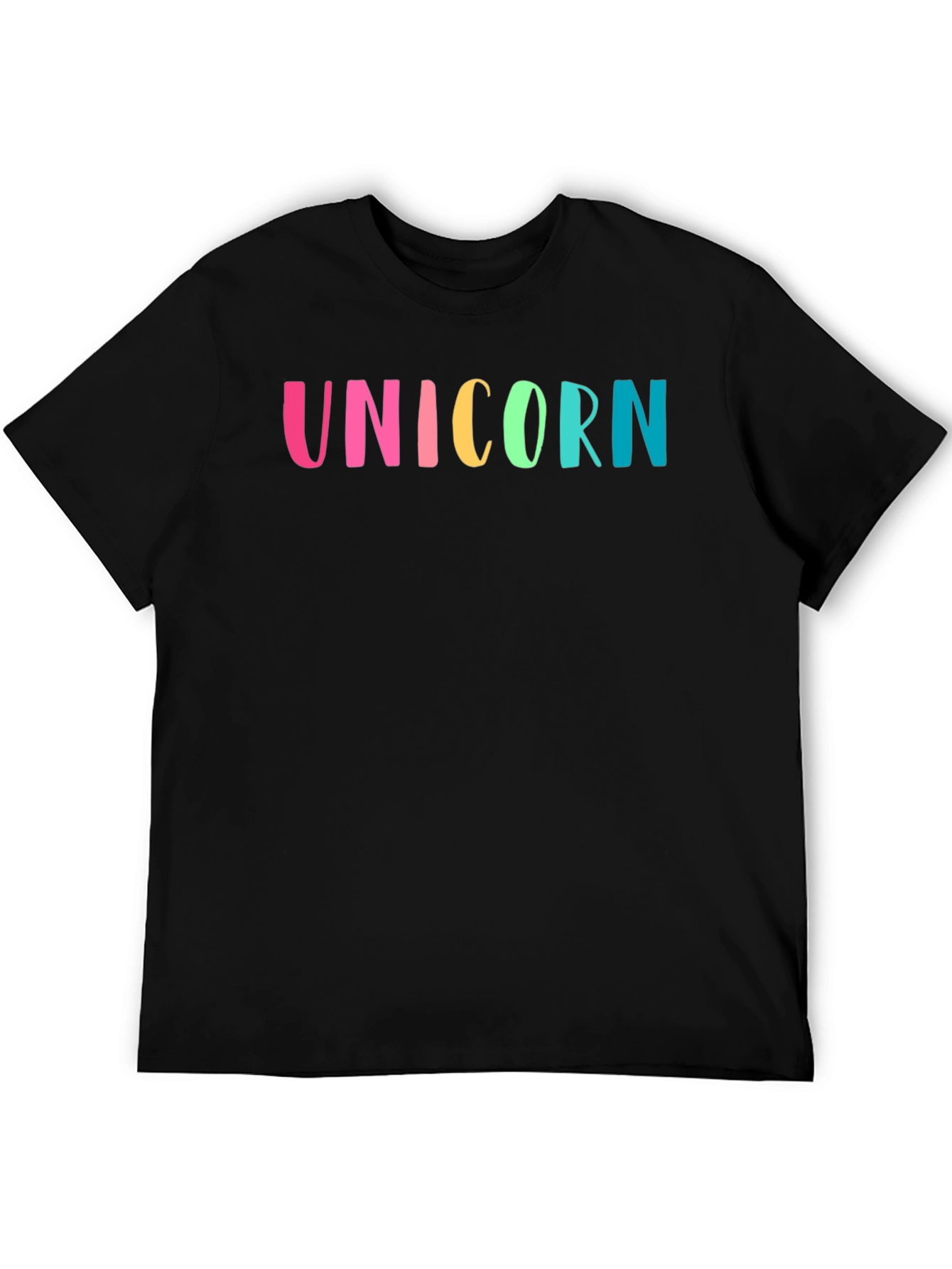 Unicorn Rainbow Graphic T-Shirt - Mens Black Tee