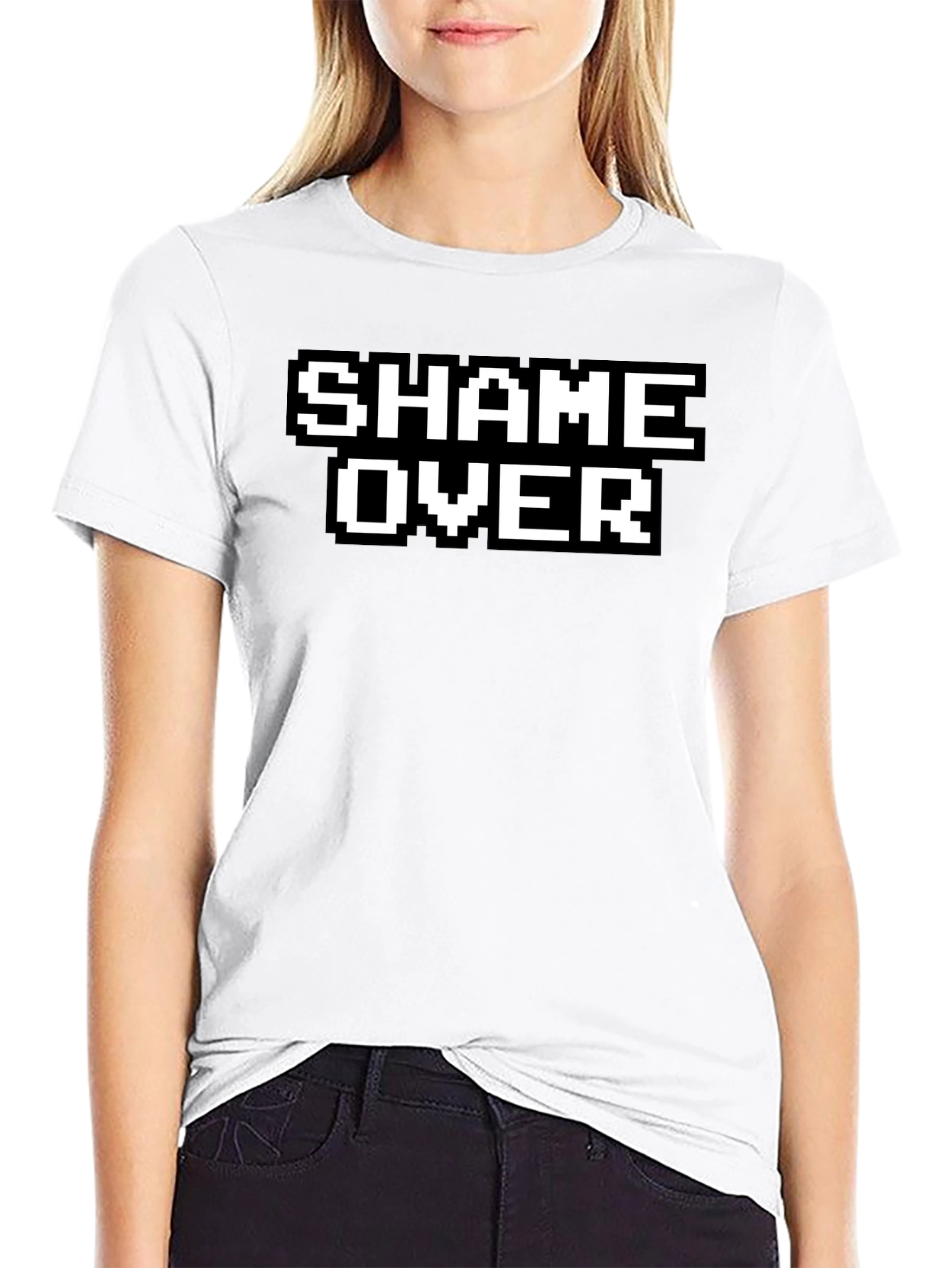 Shame Over Retro Gaming Style Black T-Shirt