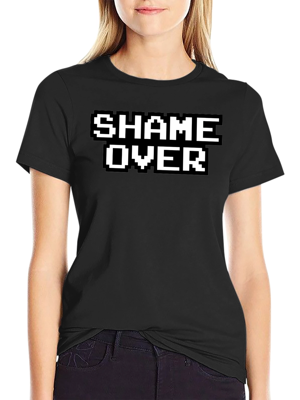 Shame Over Retro Gaming Style Black T-Shirt