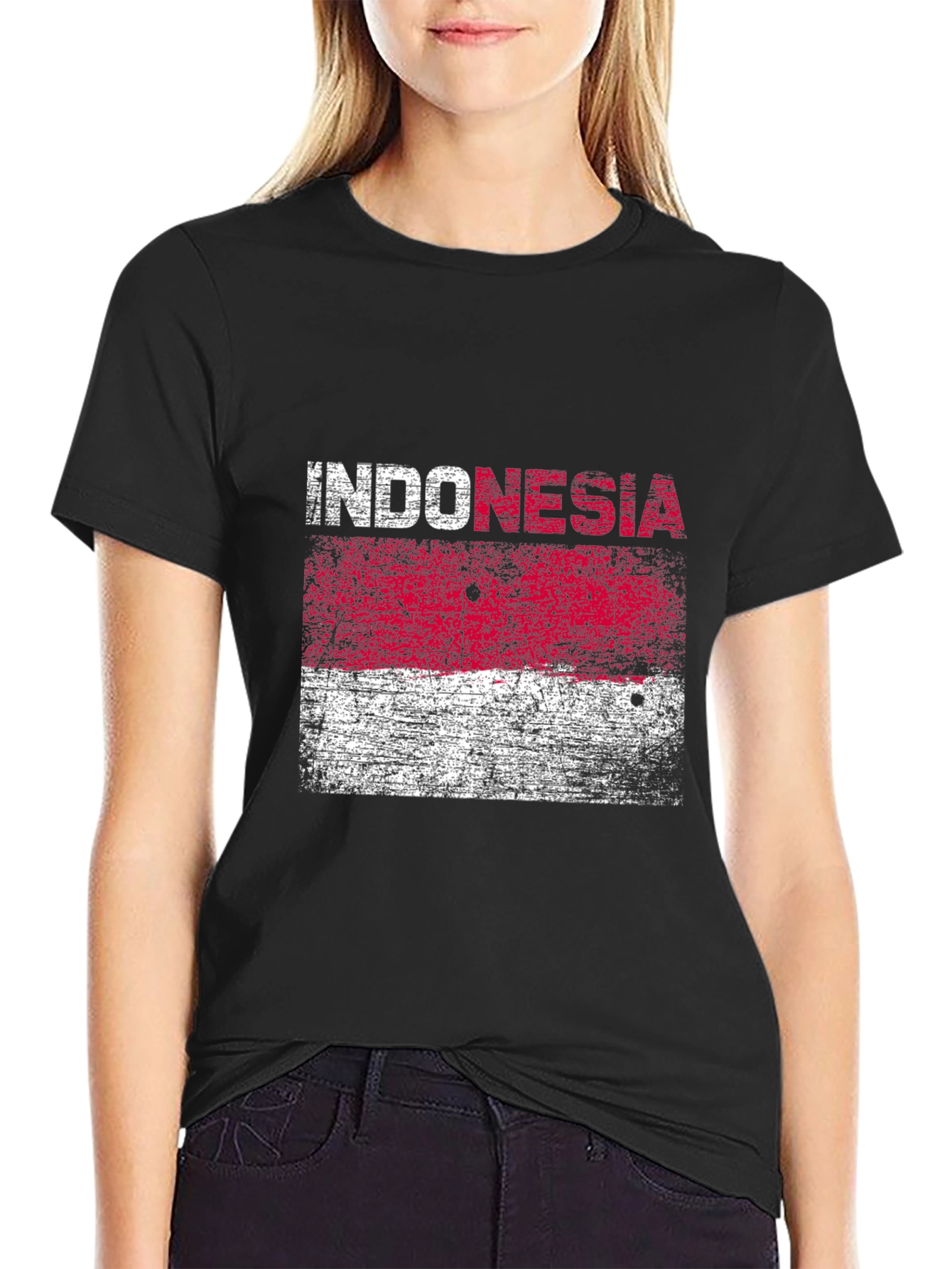Indonesia Flag T-Shirt - Distressed Graphic Tee