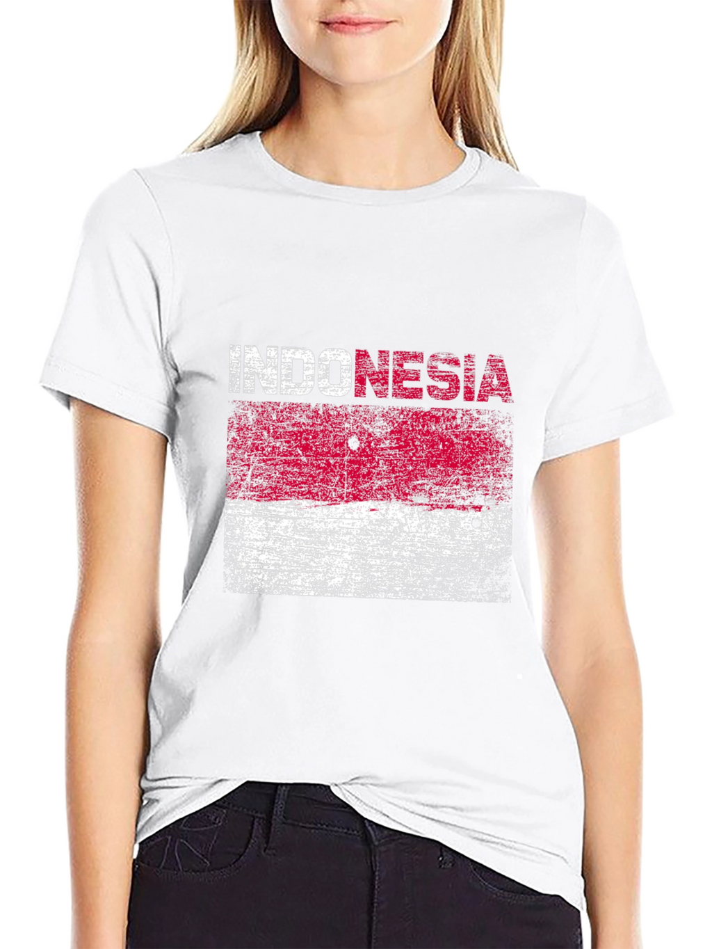 Indonesia Flag T-Shirt - Distressed Graphic Tee