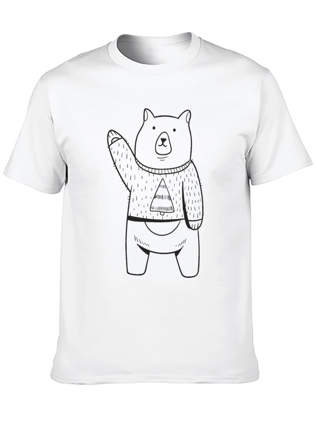 Bear Graphic Tee - Casual Black T-Shirt