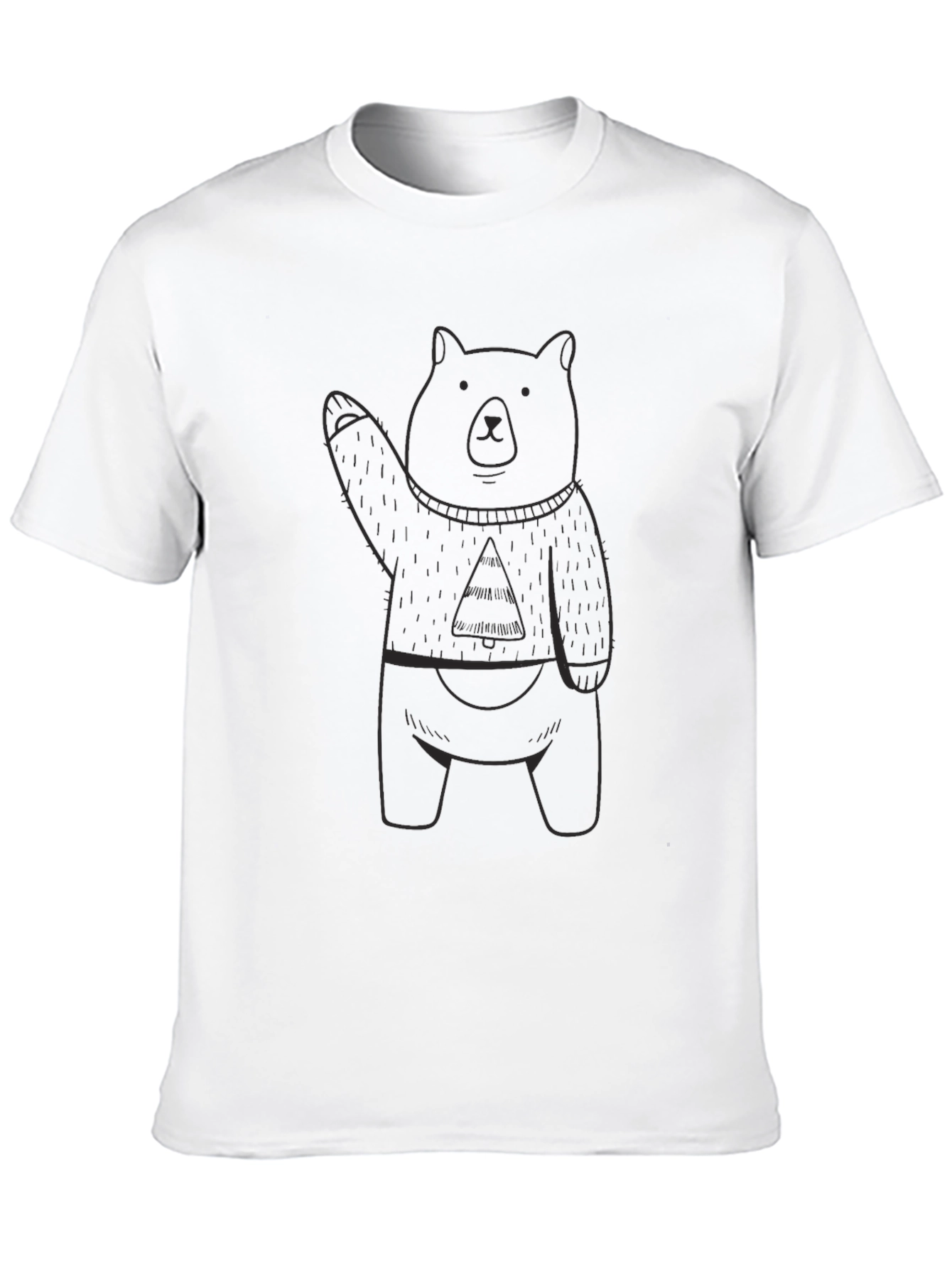 Bear Graphic Tee - Casual Black T-Shirt