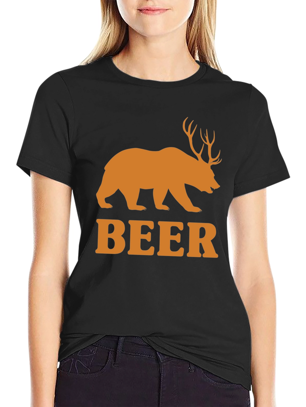 Beer Bear Deer Funny Mens T-Shirt