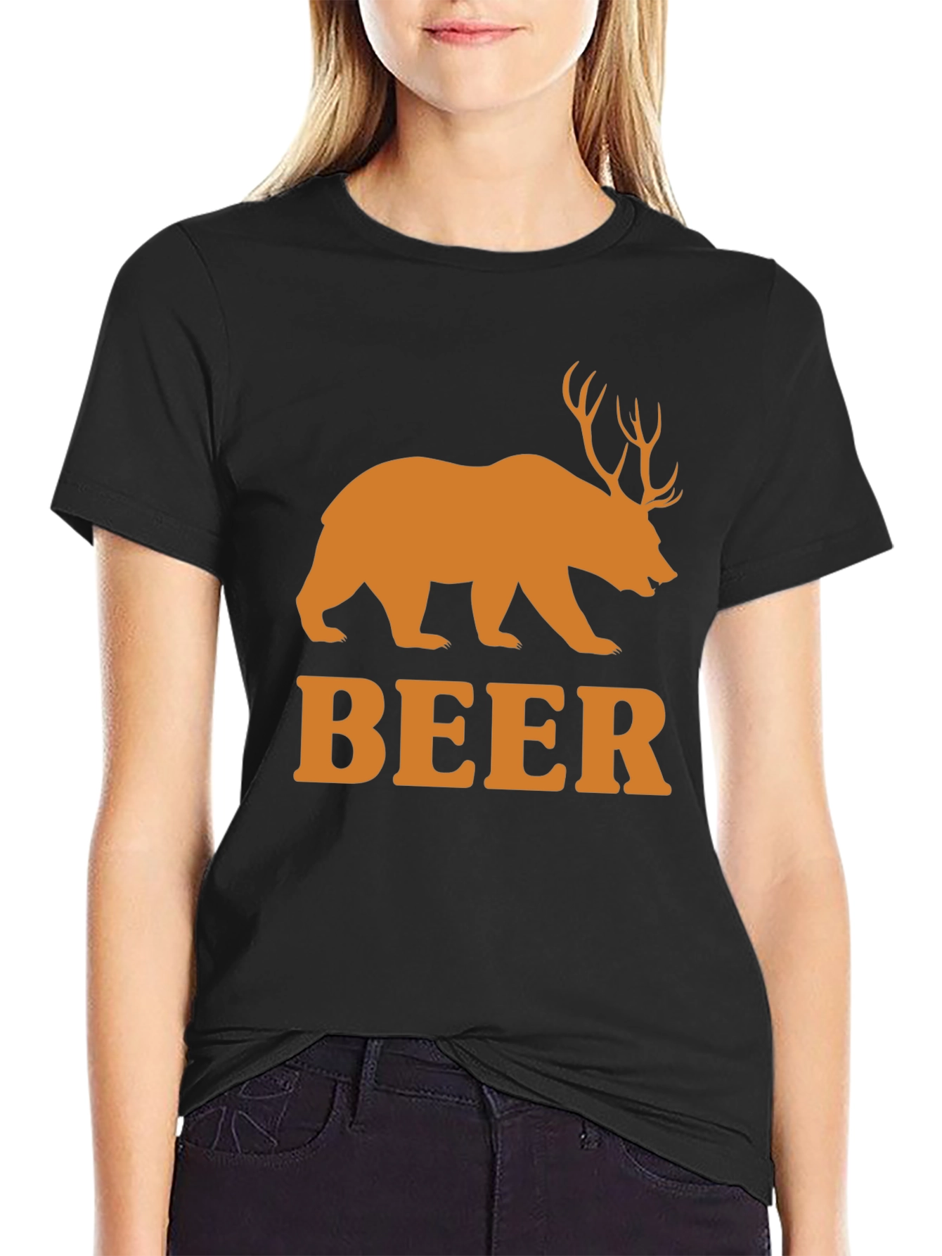 Beer Bear Deer Funny Mens T-Shirt