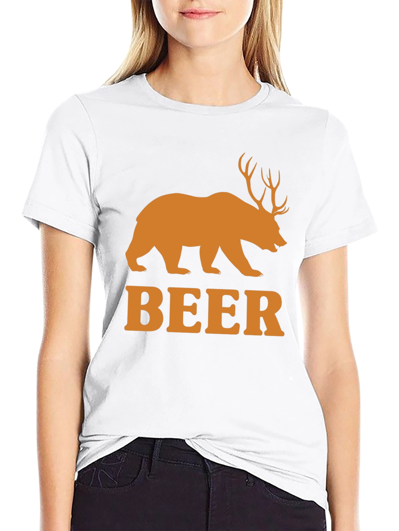Beer Bear Deer Funny Mens T-Shirt