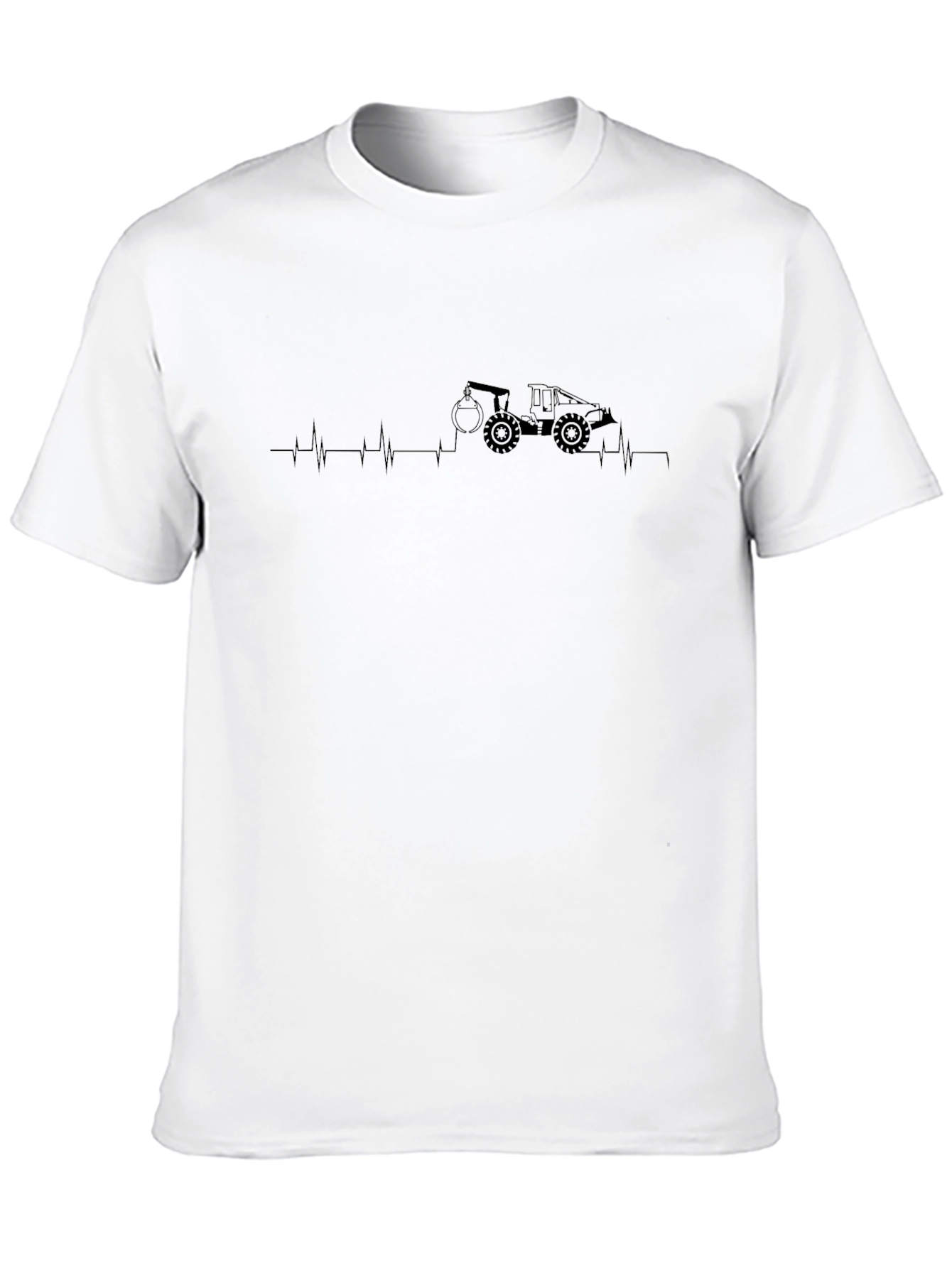 Excavator Heartbeat Graphic Tee - Black