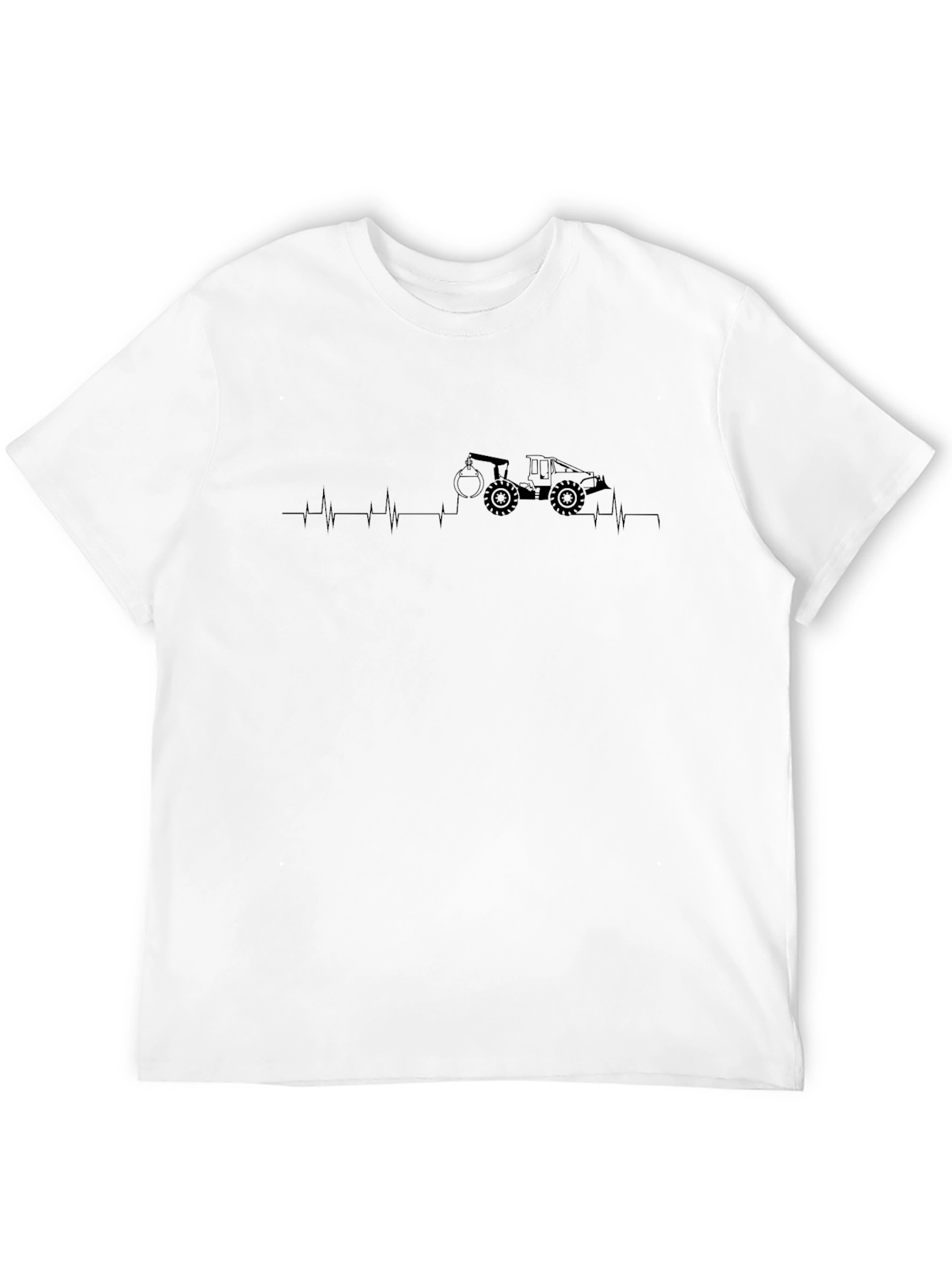 Excavator Heartbeat Graphic Tee - Black