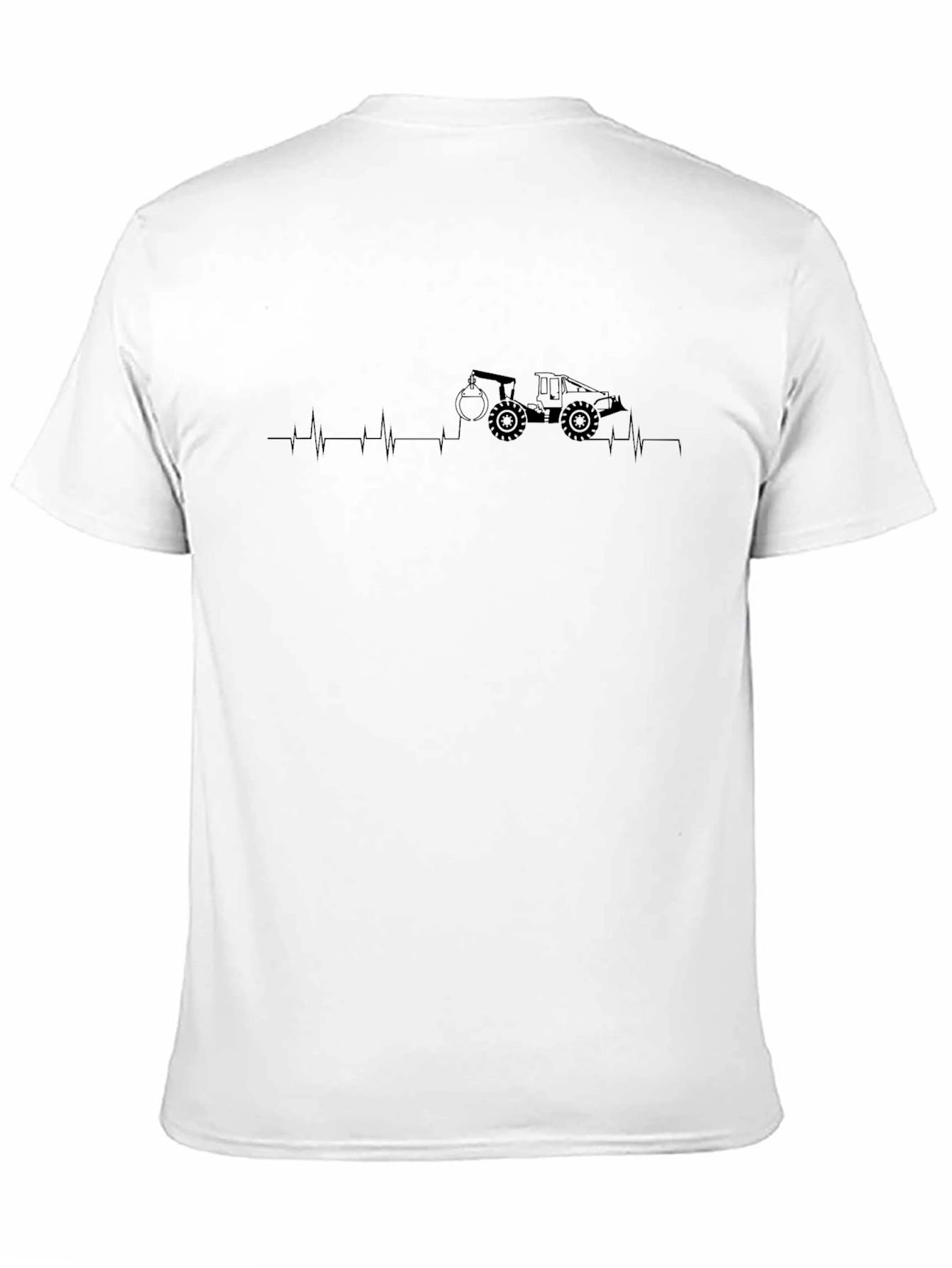 Excavator Heartbeat Graphic Tee - Black