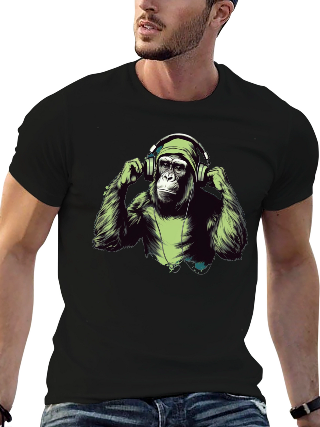 Cool Ape Headphones Graphic T-Shirt