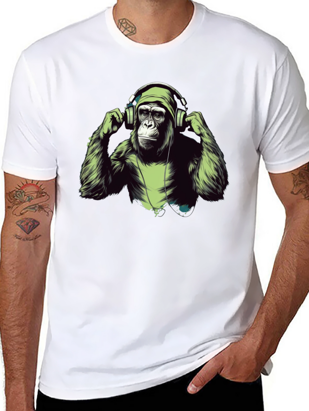 Cool Ape Headphones Graphic T-Shirt