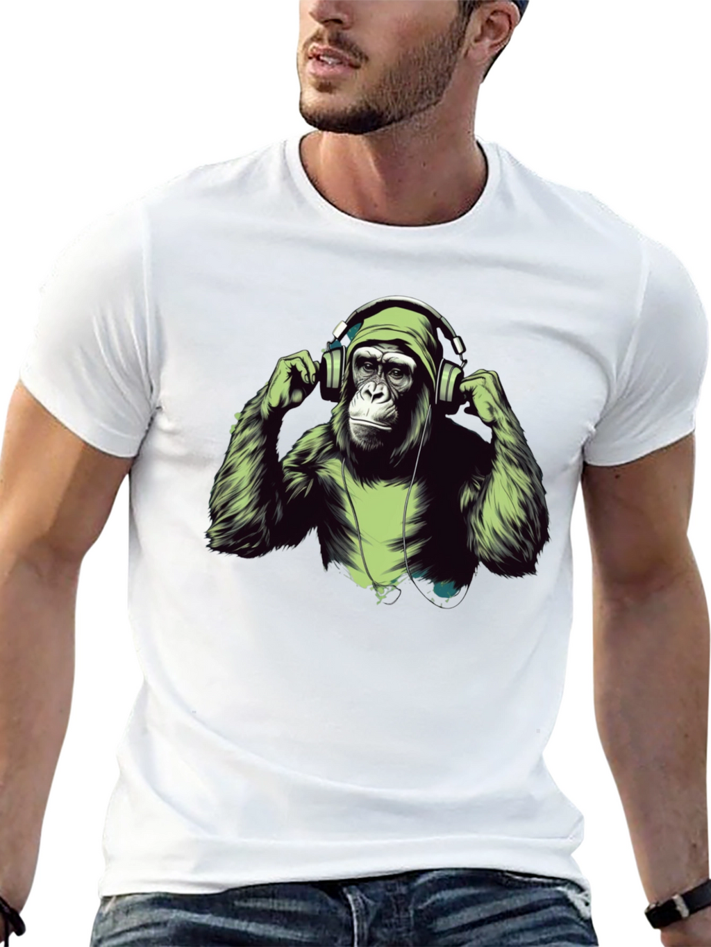 Cool Ape Headphones Graphic T-Shirt