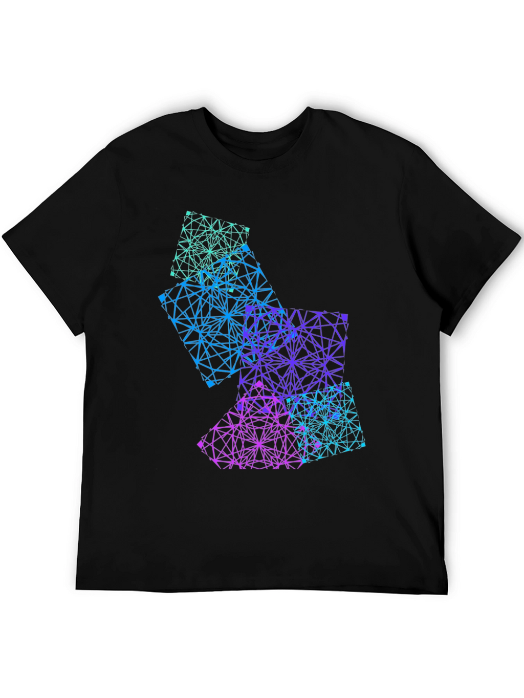 Geometric Gradient Graphic Tee - Mens Black T-Shirt