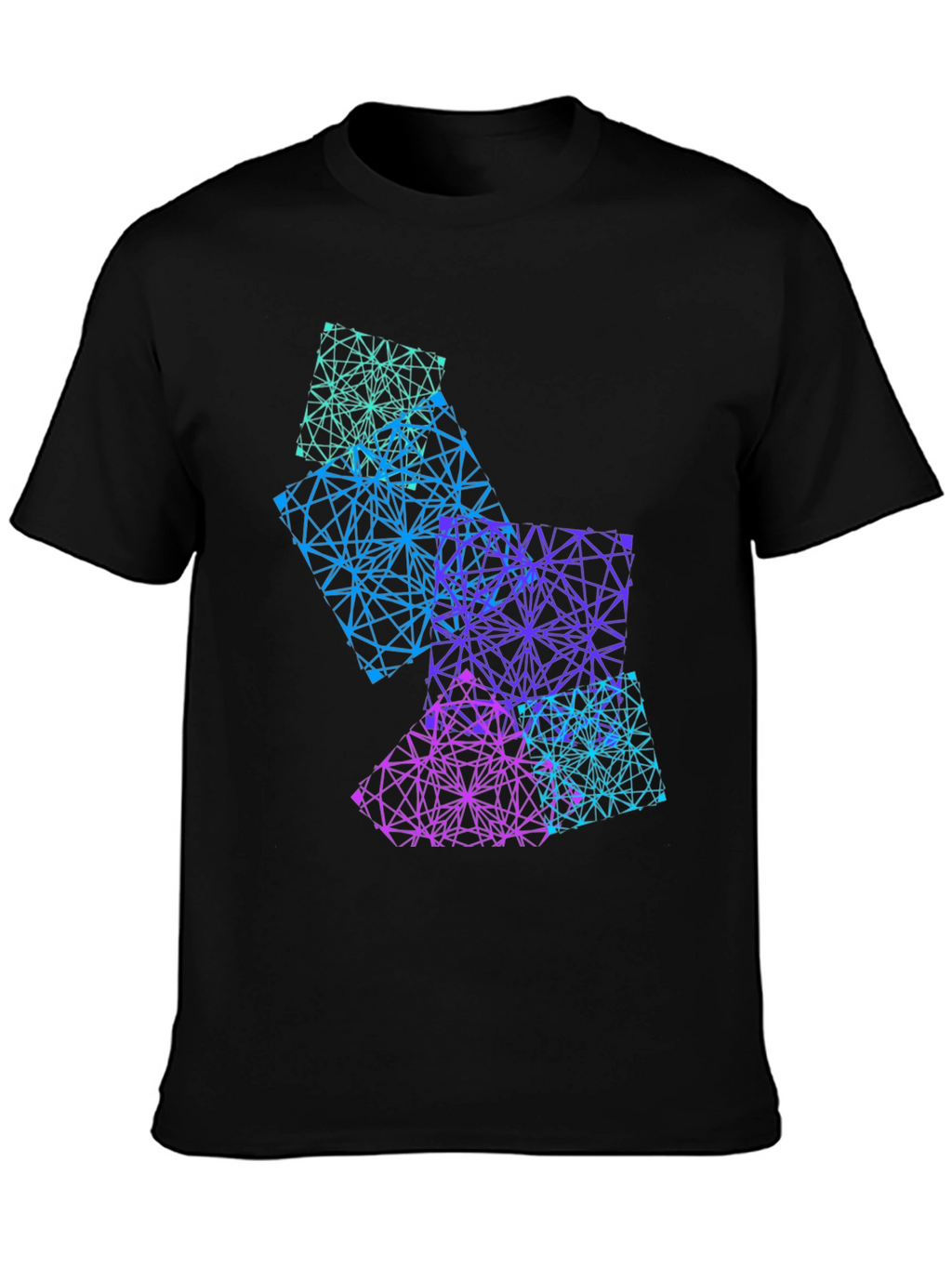 Geometric Gradient Graphic Tee - Mens Black T-Shirt