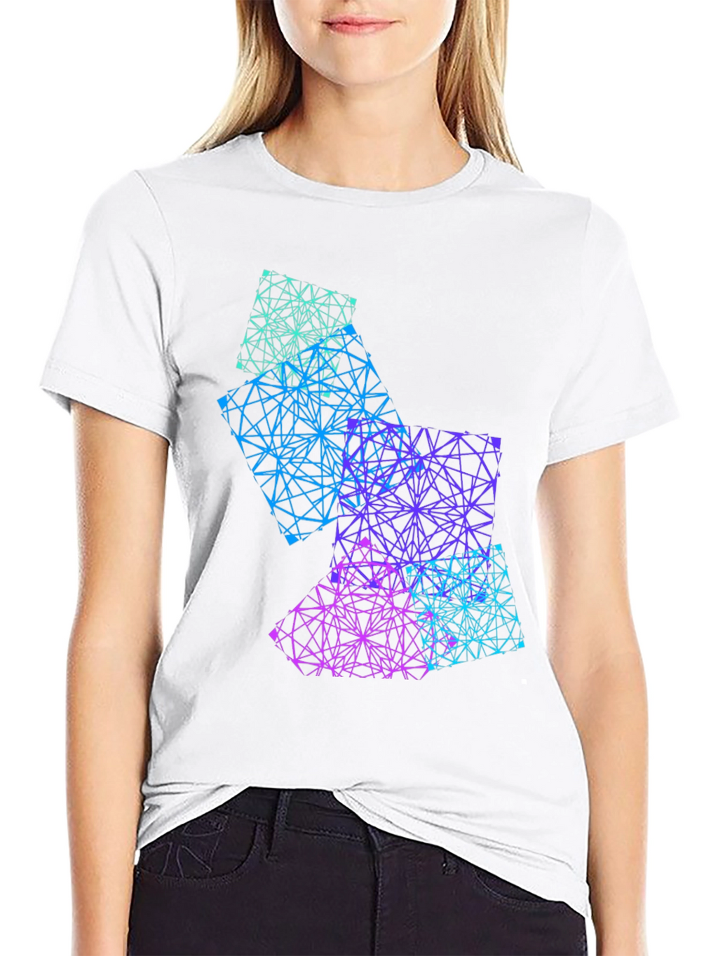 Geometric Gradient Graphic Tee - Mens Black T-Shirt