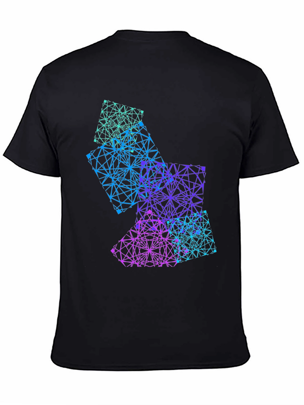 Geometric Gradient Graphic Tee - Mens Black T-Shirt