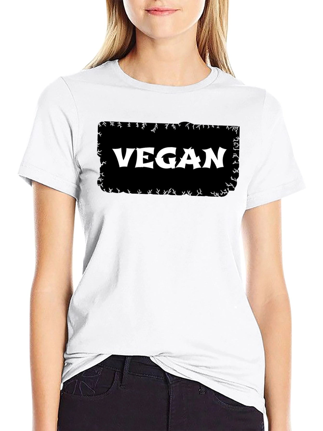 Vegan Graphic T-Shirt - Black Cotton Tee