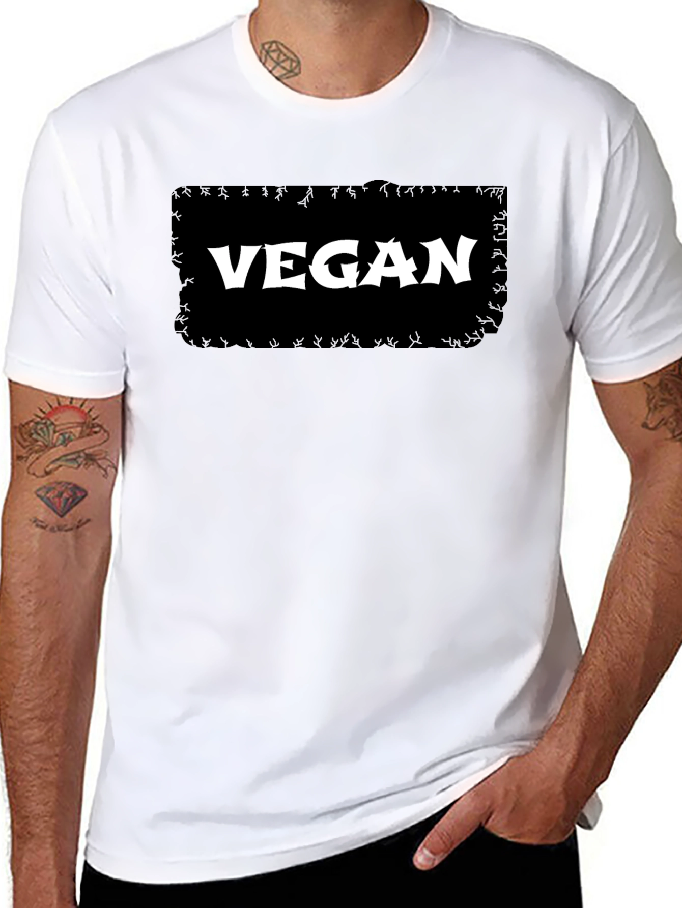 Vegan Graphic T-Shirt - Black Cotton Tee