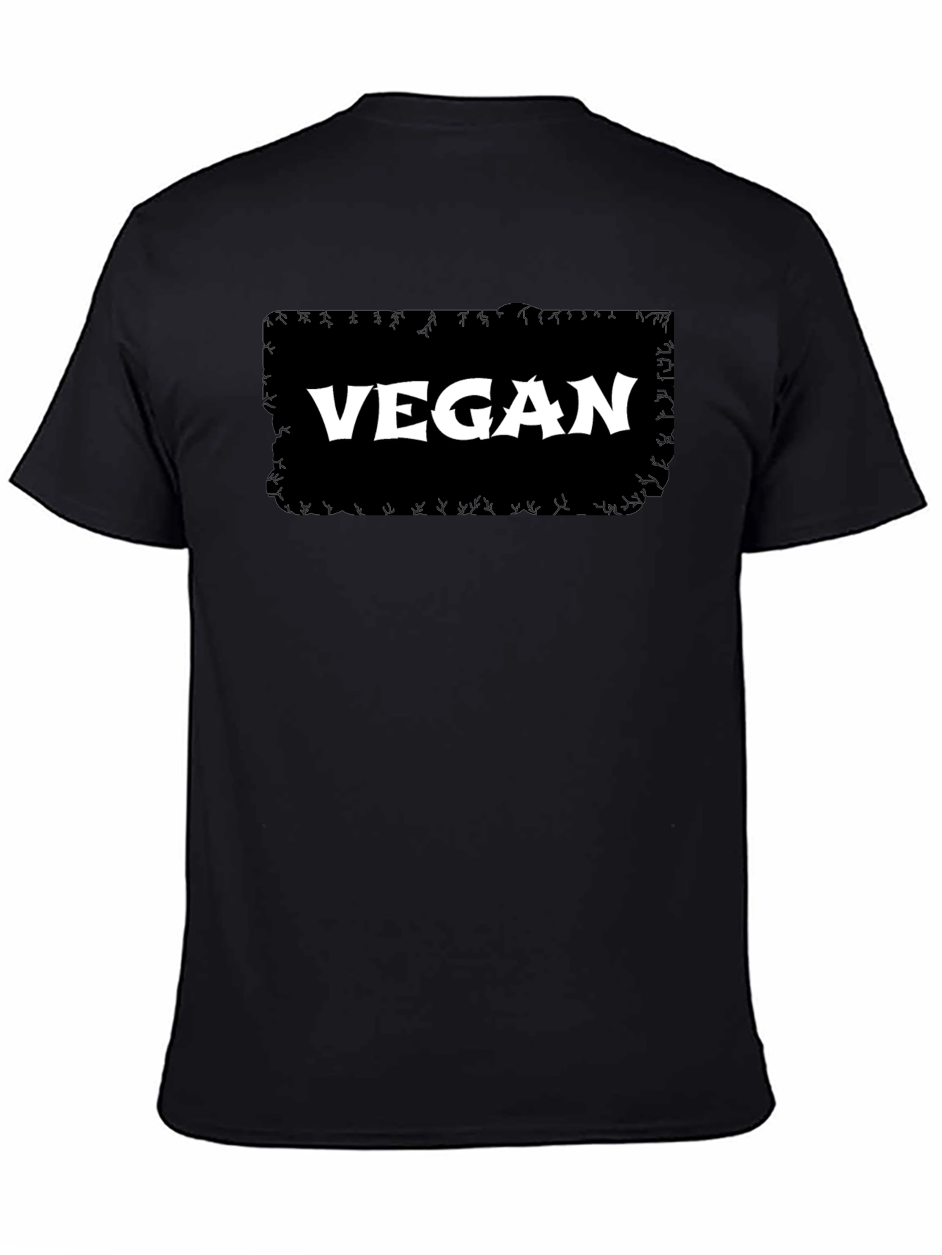 Vegan Graphic T-Shirt - Black Cotton Tee