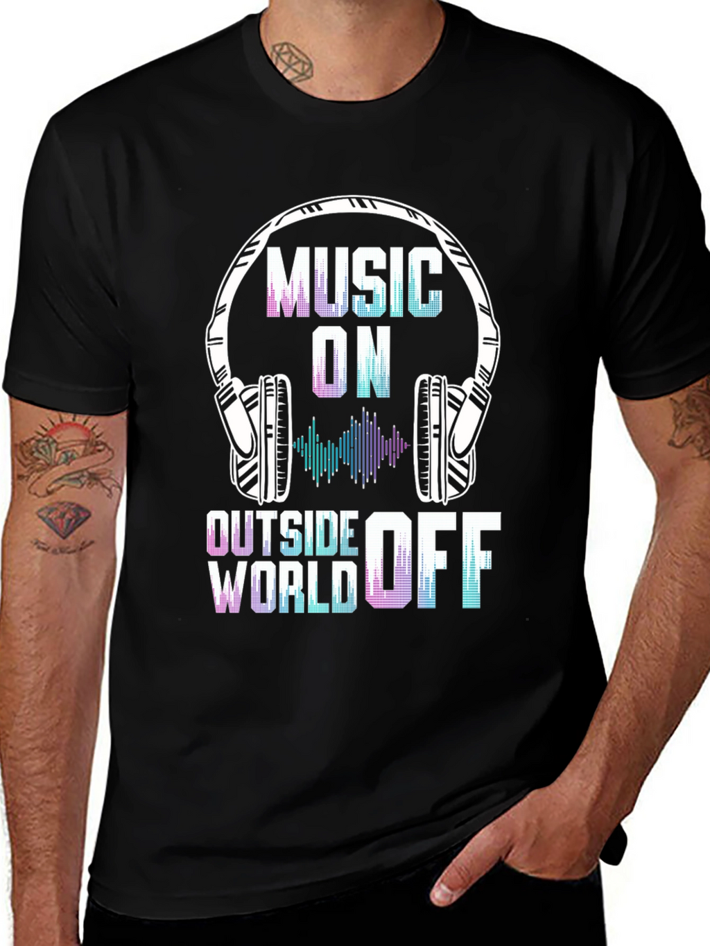 Music On World Off Graphic Tee