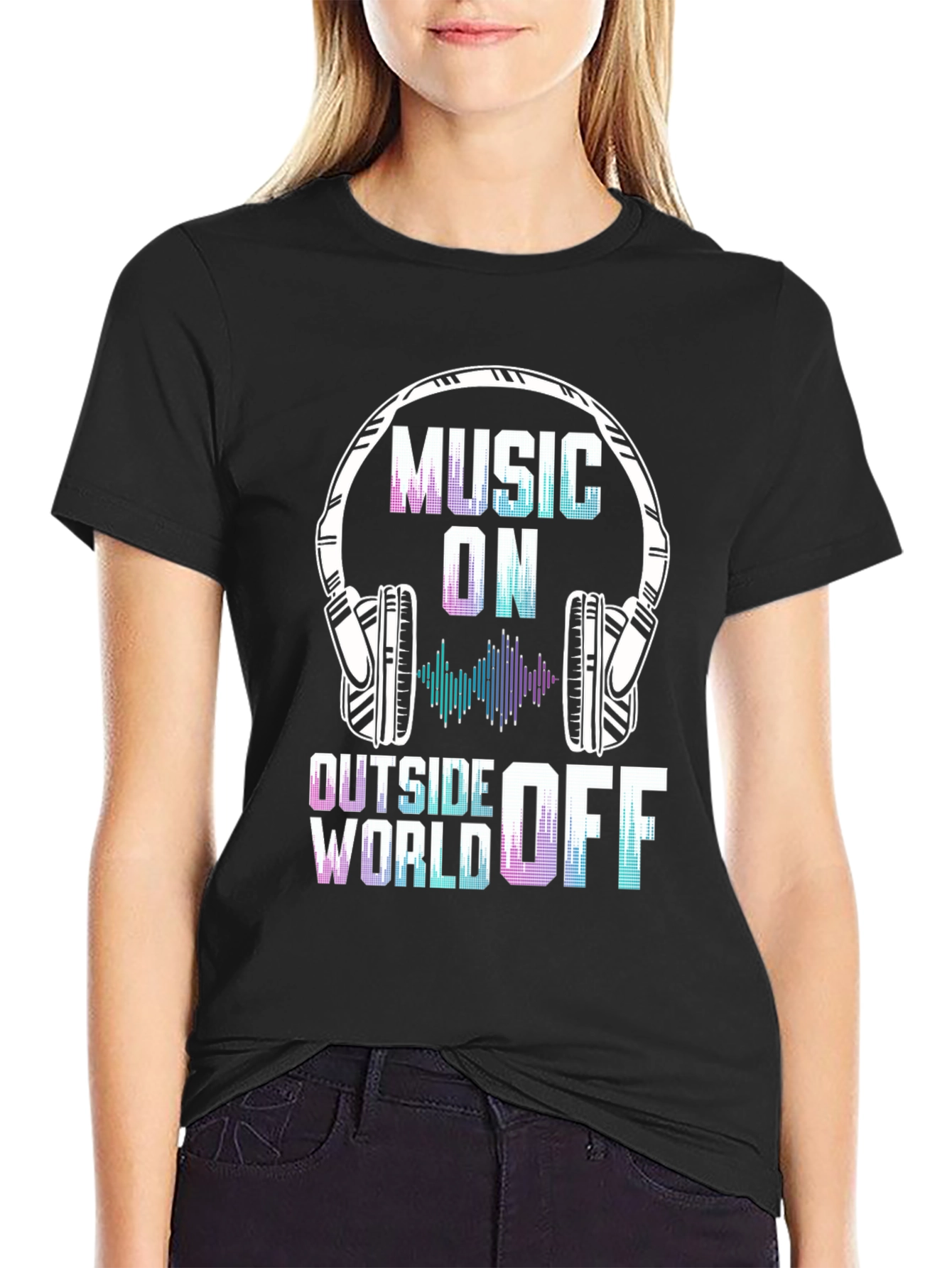 Music On World Off Graphic Tee