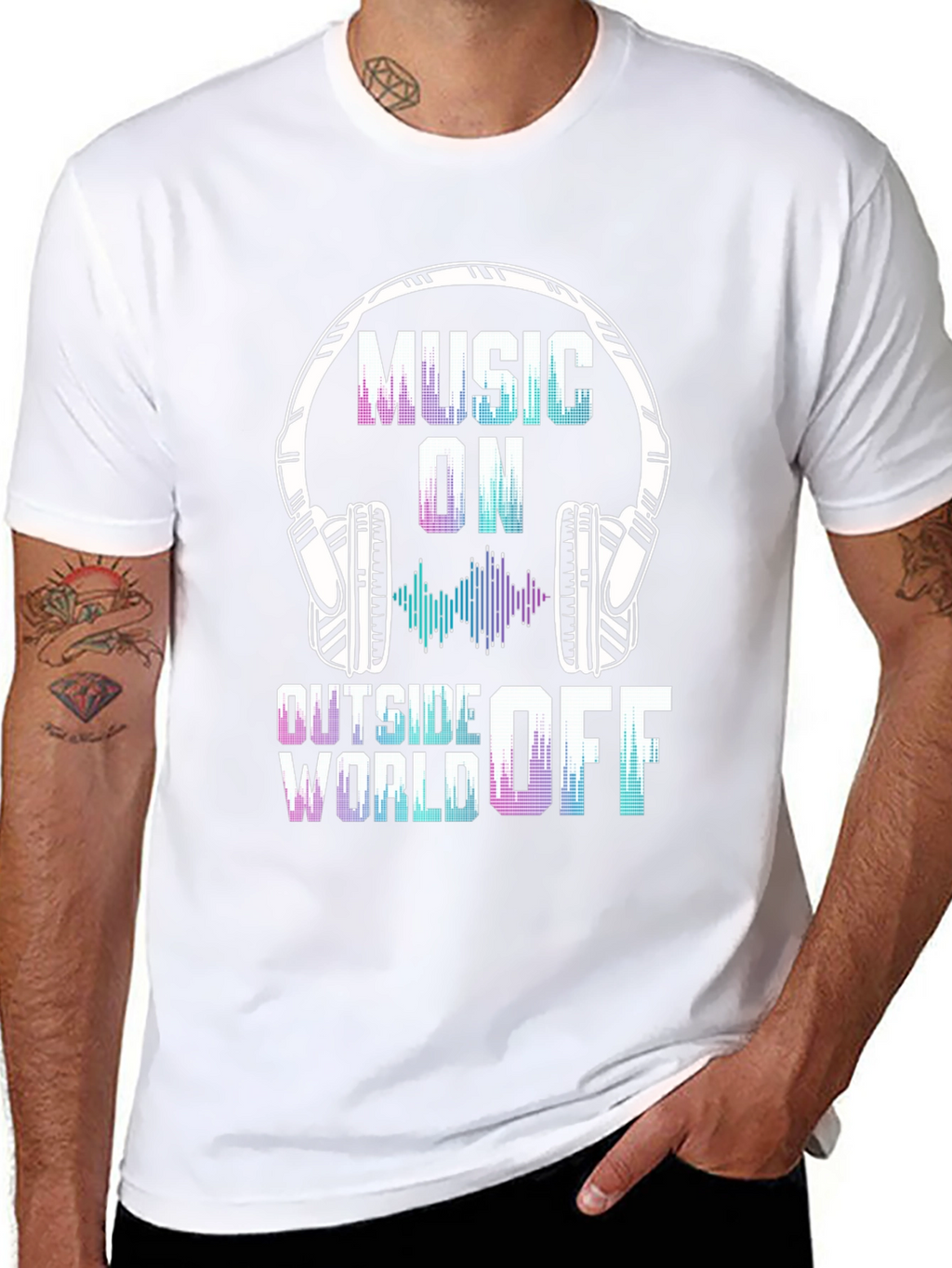 Music On World Off Graphic Tee