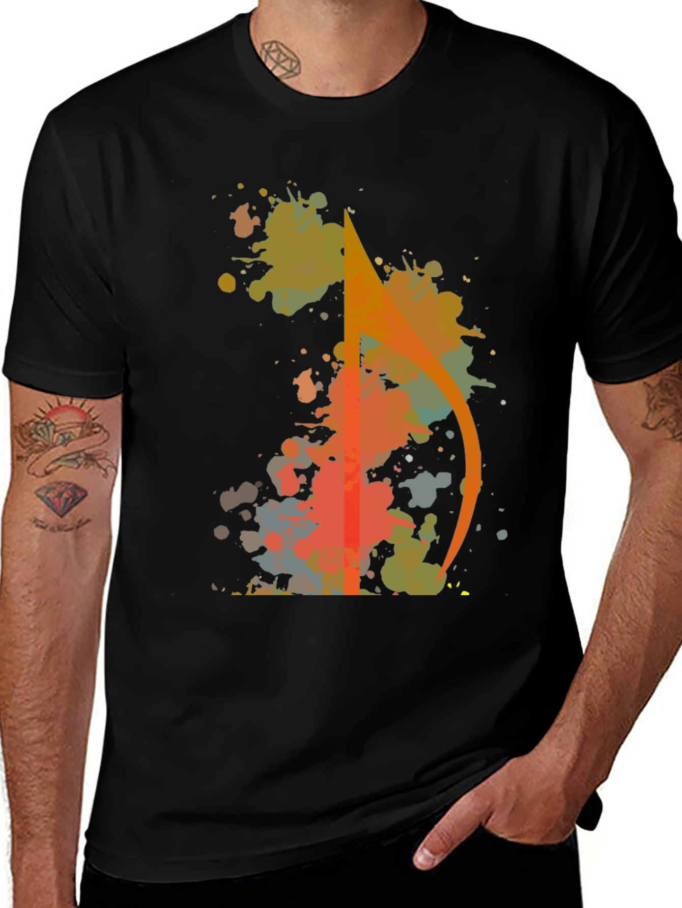Abstract Arrow Splatter Graphic Tee