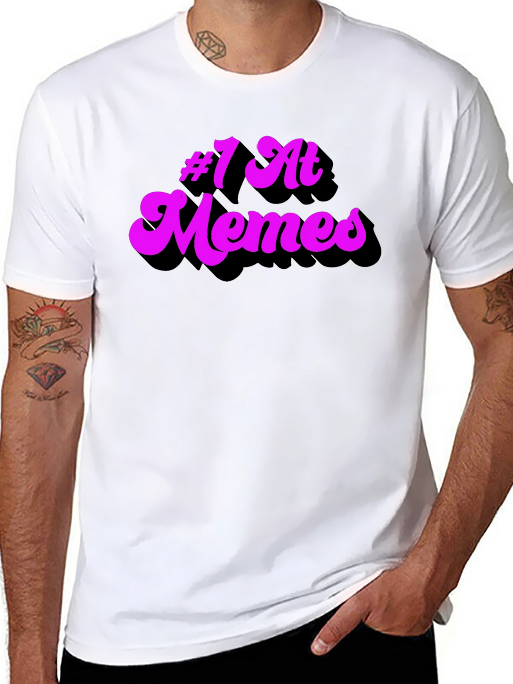 #1 at Memes Graphic T-Shirt - Black Cotton Tee