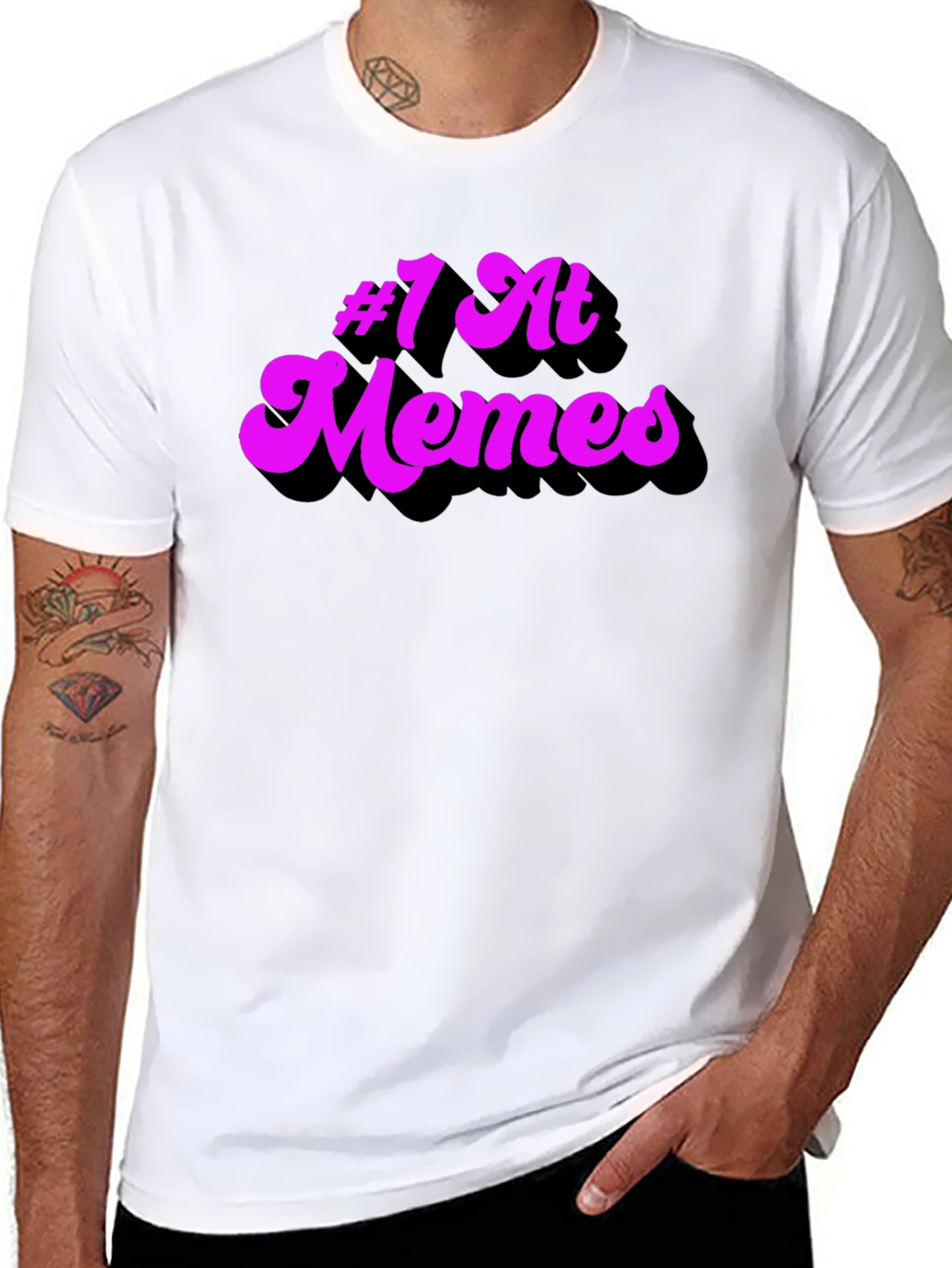 #1 at Memes Graphic T-Shirt - Black Cotton Tee