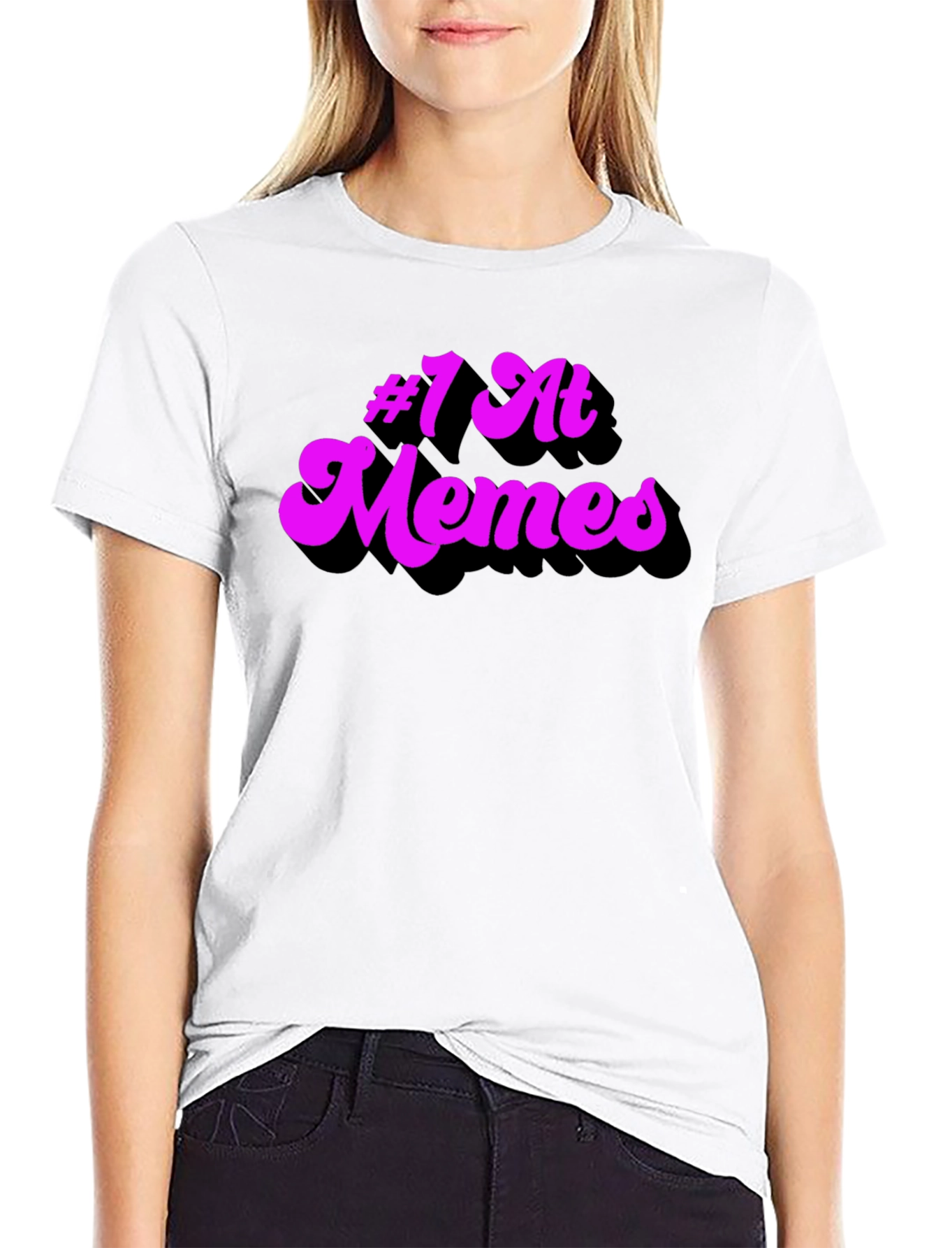 #1 at Memes Graphic T-Shirt - Black Cotton Tee