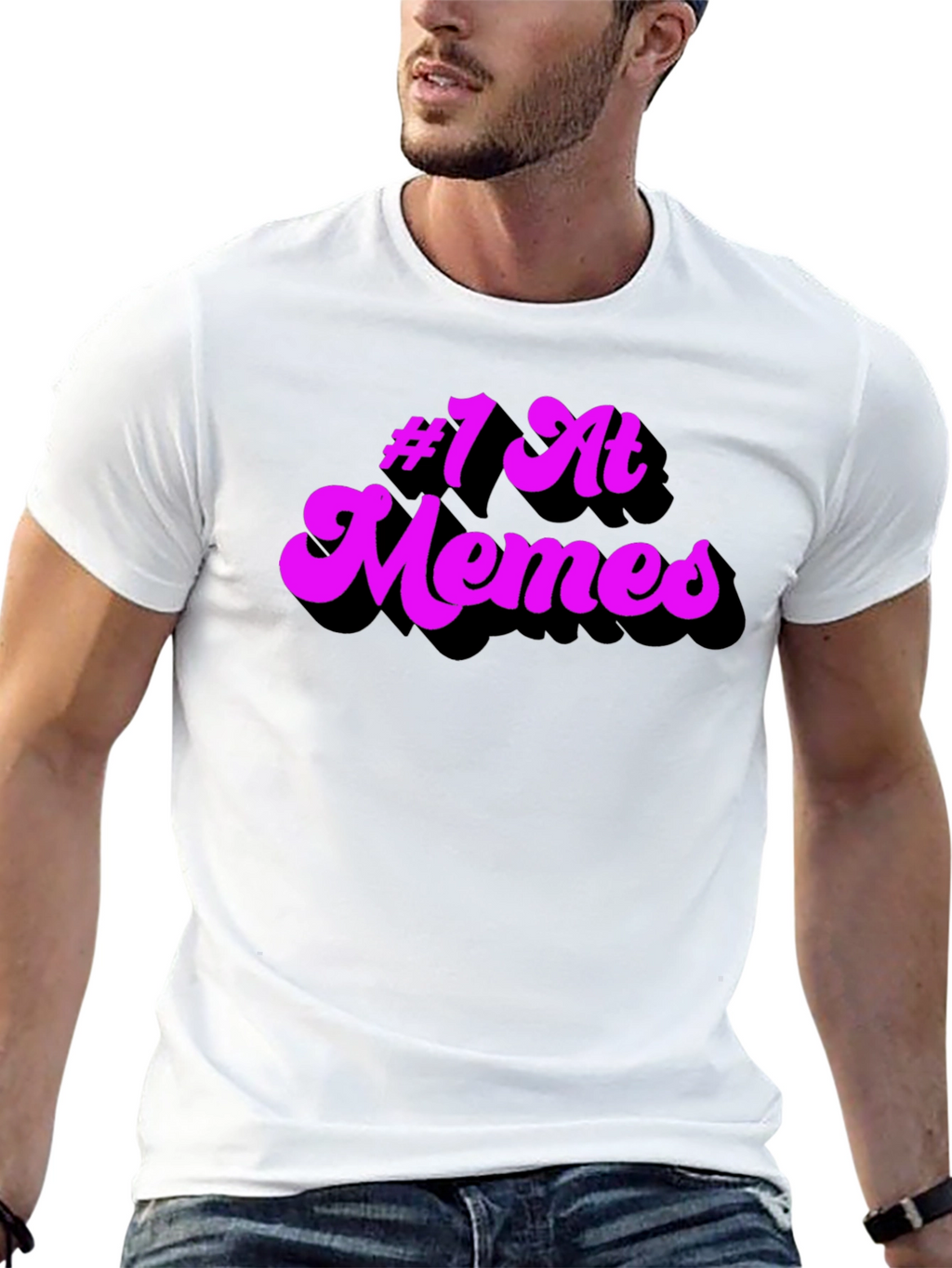 #1 at Memes Graphic T-Shirt - Black Cotton Tee