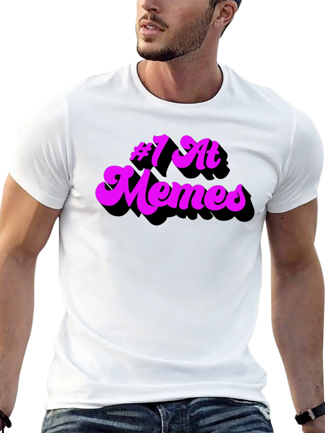 #1 at Memes Graphic T-Shirt - Black Cotton Tee