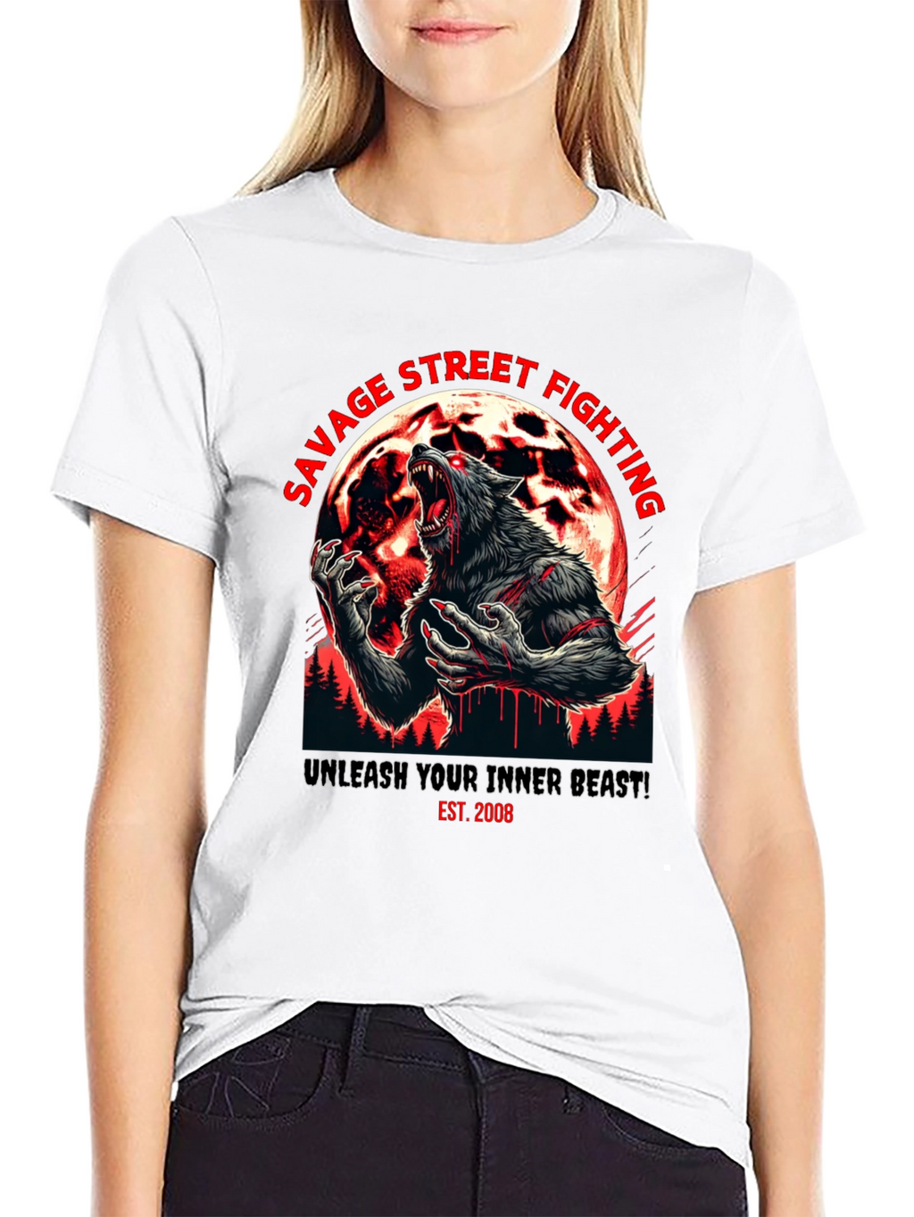 Savage Street Fighting Wolf T-Shirt