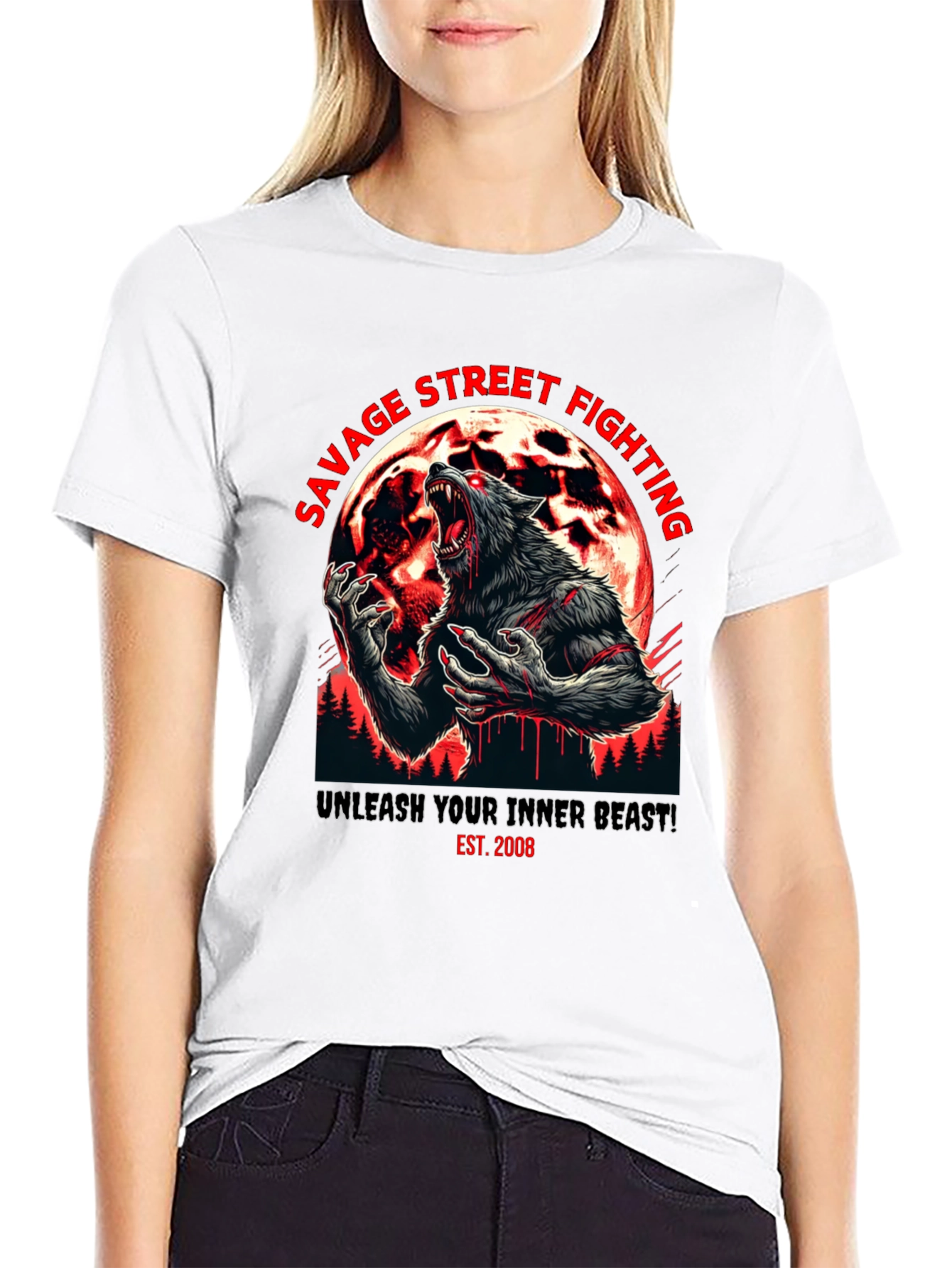 Savage Street Fighting Wolf T-Shirt