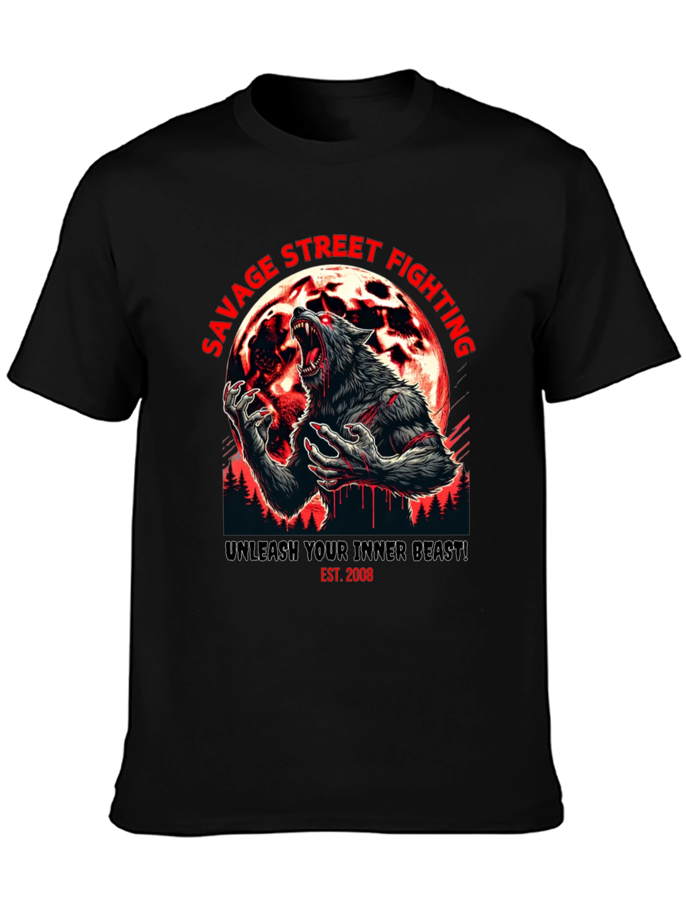 Savage Street Fighting Wolf T-Shirt
