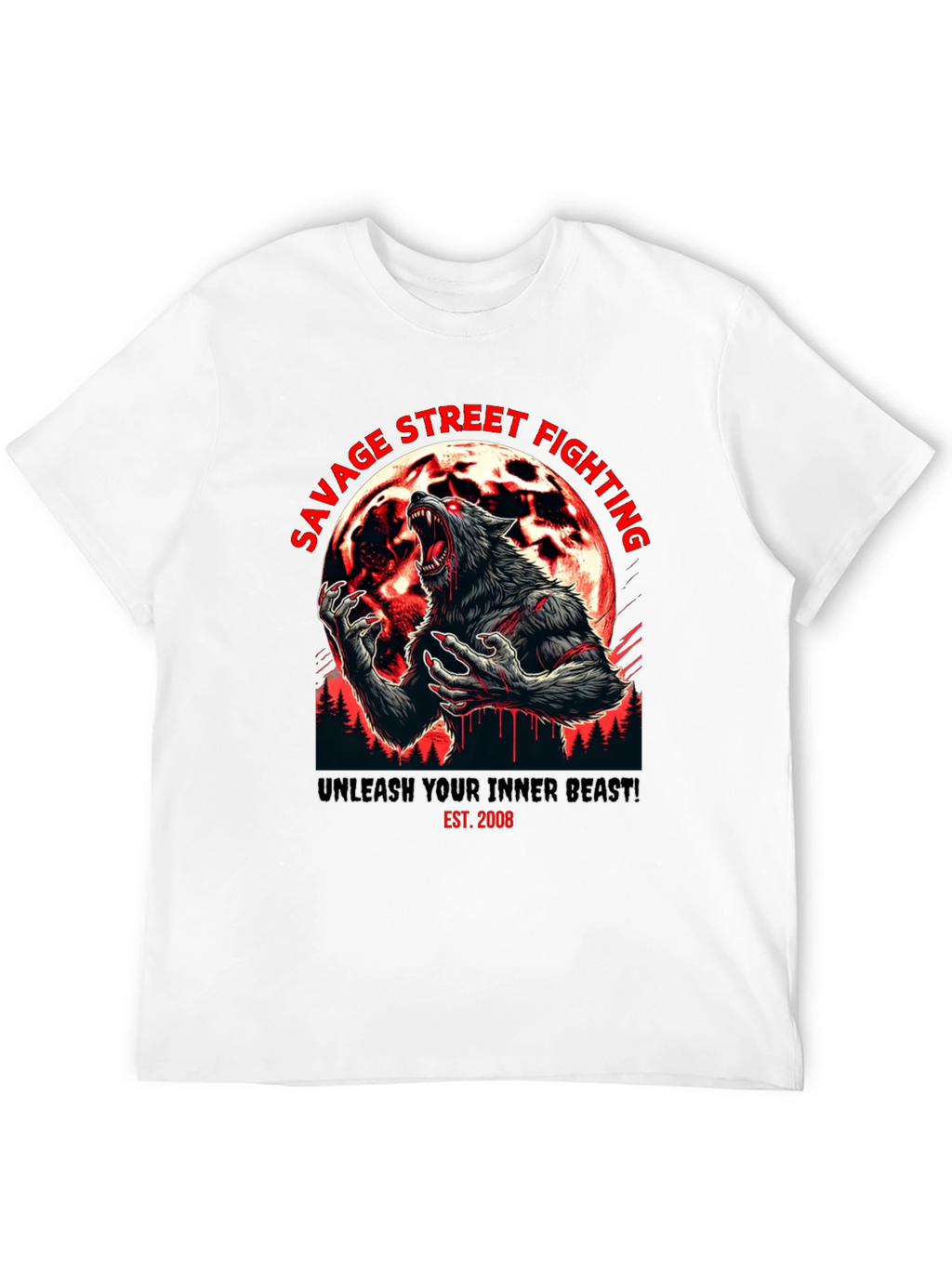 Savage Street Fighting Wolf T-Shirt