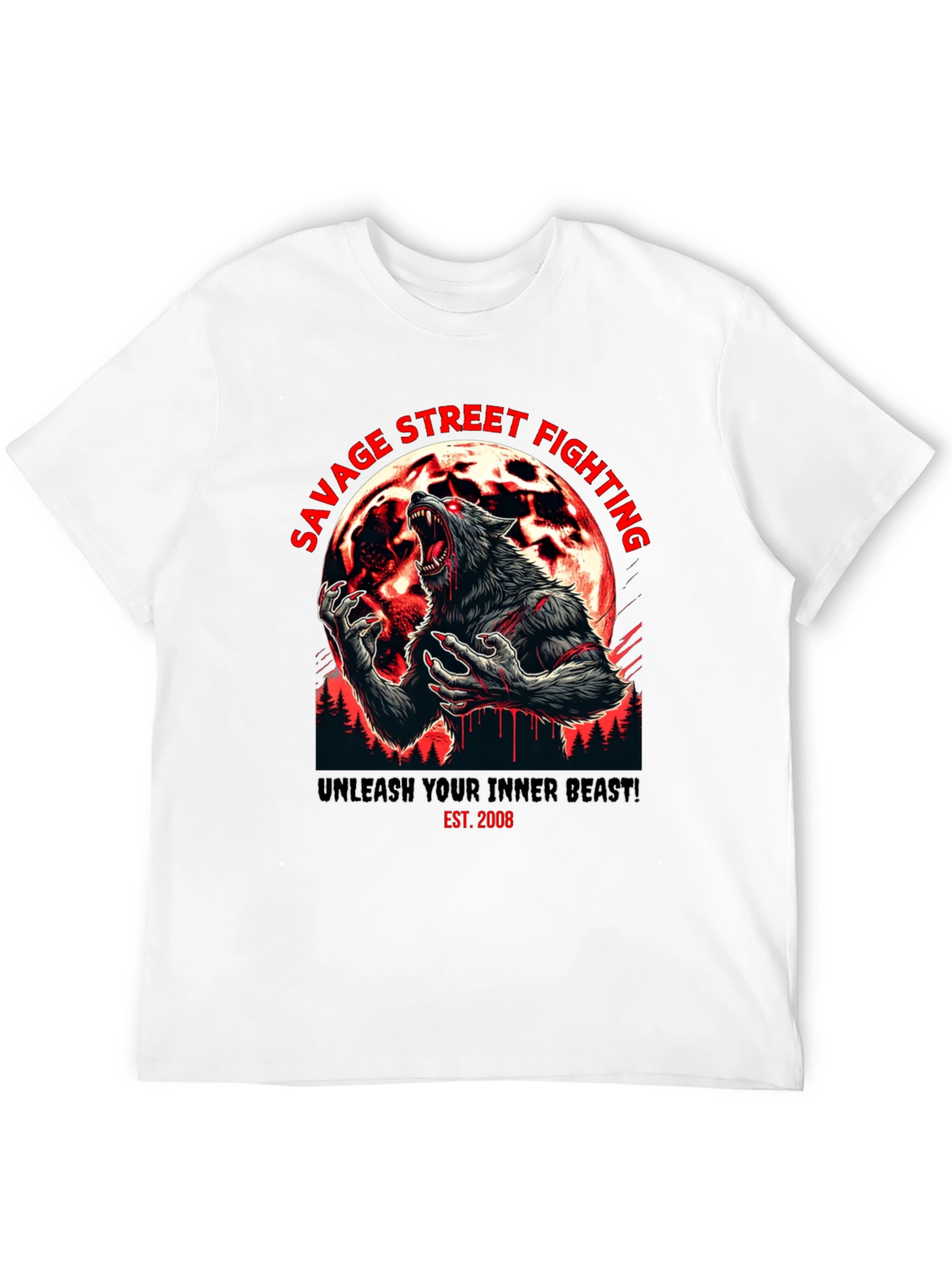 Savage Street Fighting Wolf T-Shirt