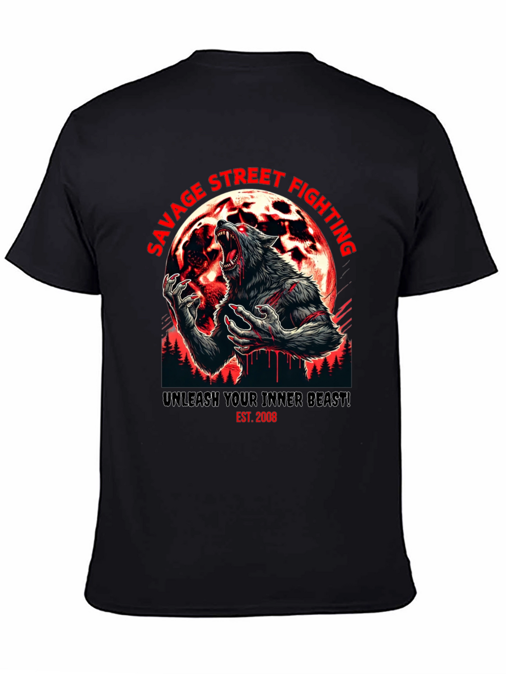 Savage Street Fighting Wolf T-Shirt