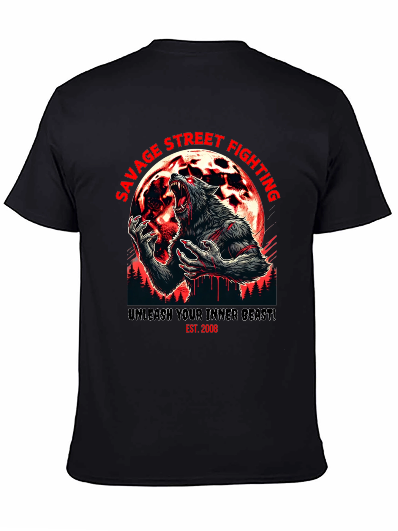 Savage Street Fighting Wolf T-Shirt