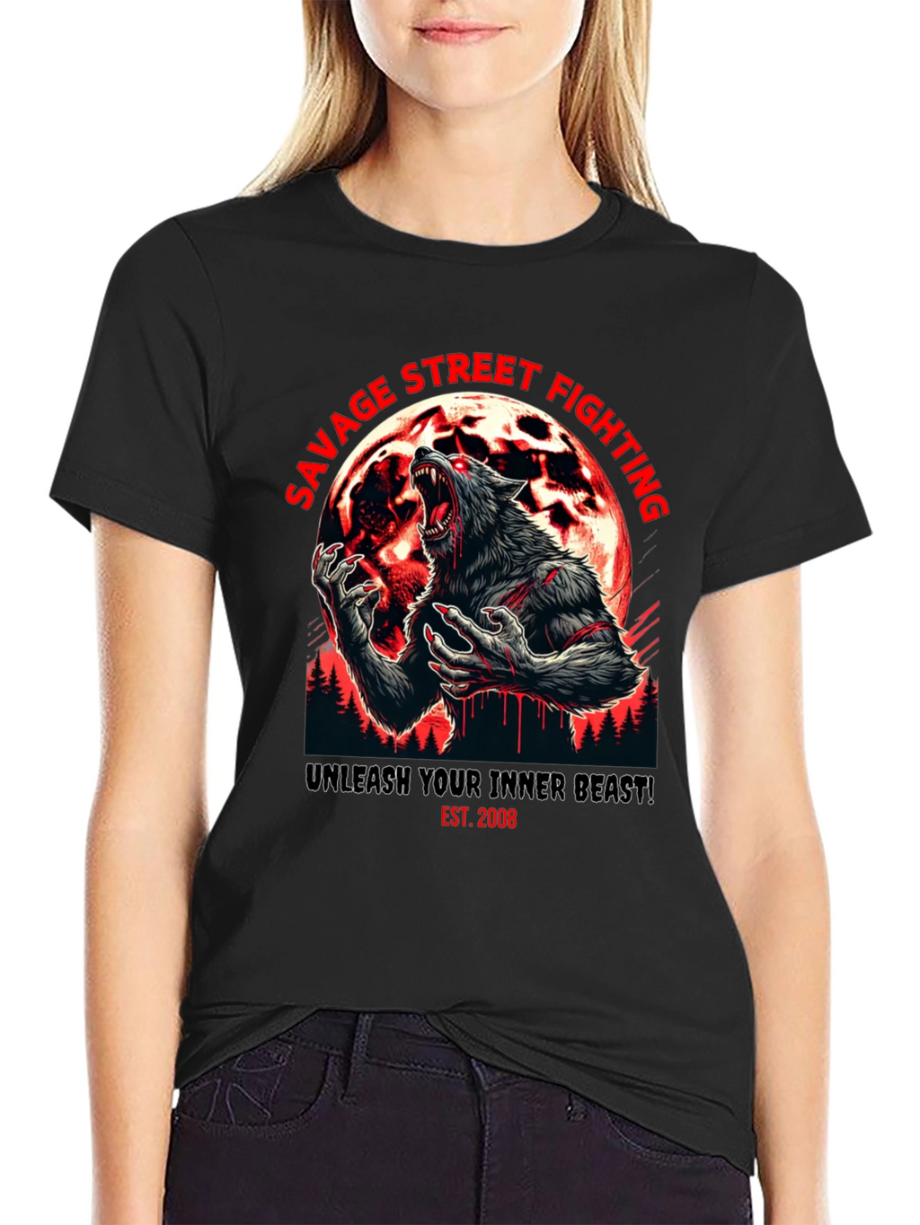 Savage Street Fighting Wolf T-Shirt