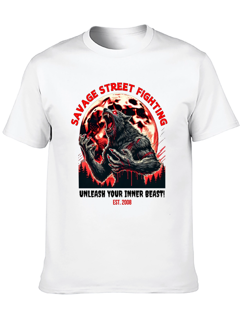 Savage Street Fighting Wolf T-Shirt
