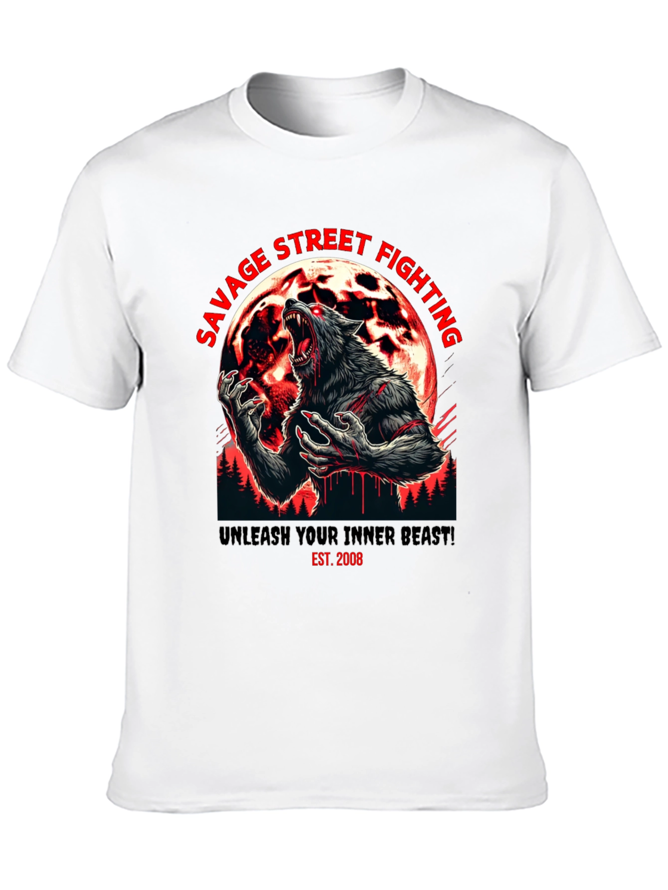 Savage Street Fighting Wolf T-Shirt