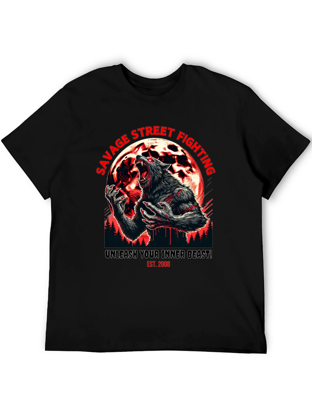 Savage Street Fighting Wolf T-Shirt